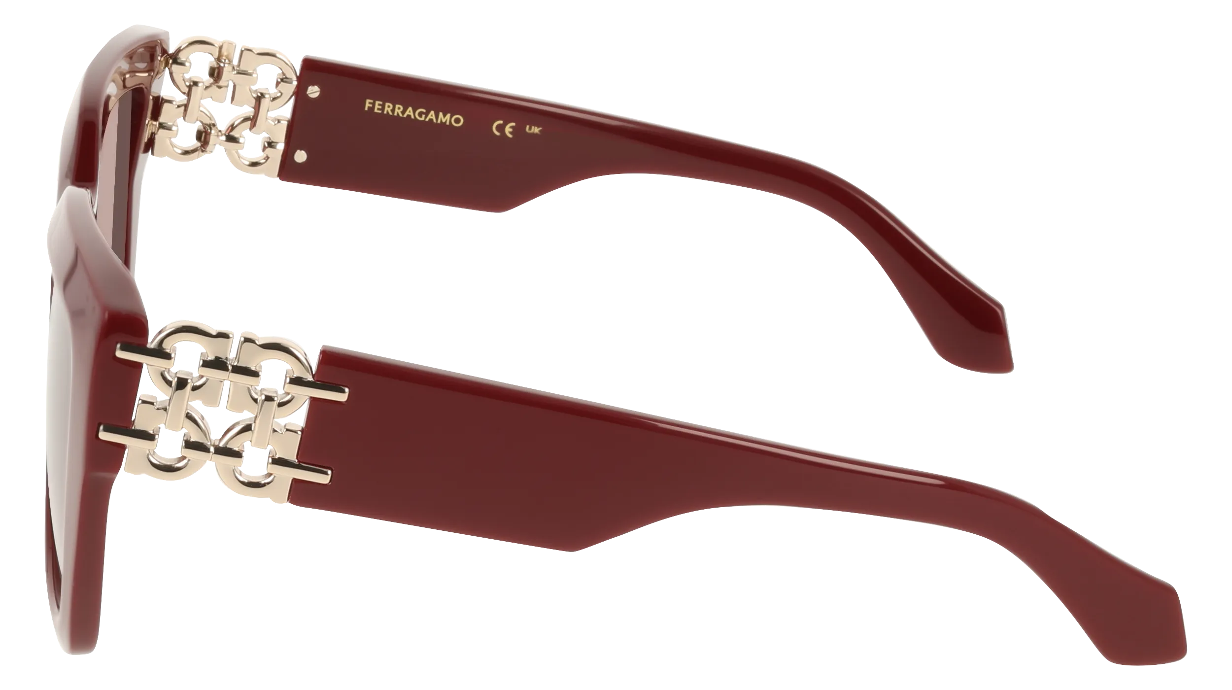 Ferragamo SF2083SE 606 Occhiali da sole Acetato Bordeaux Squadrata Normale Sfumato - immagine 3