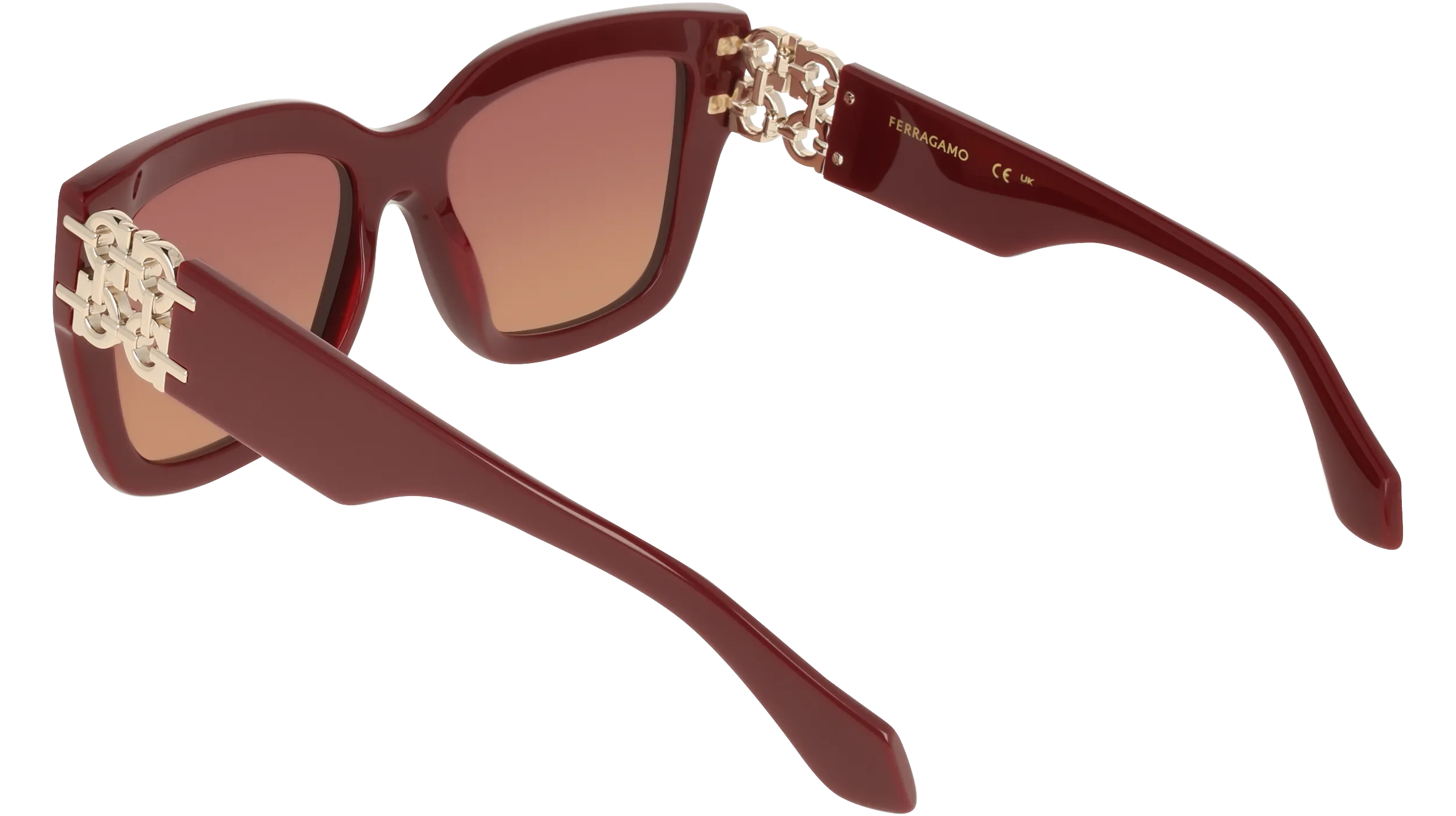 Ferragamo SF2083SE 606 Occhiali da sole Acetato Bordeaux Squadrata Normale Sfumato - immagine 4