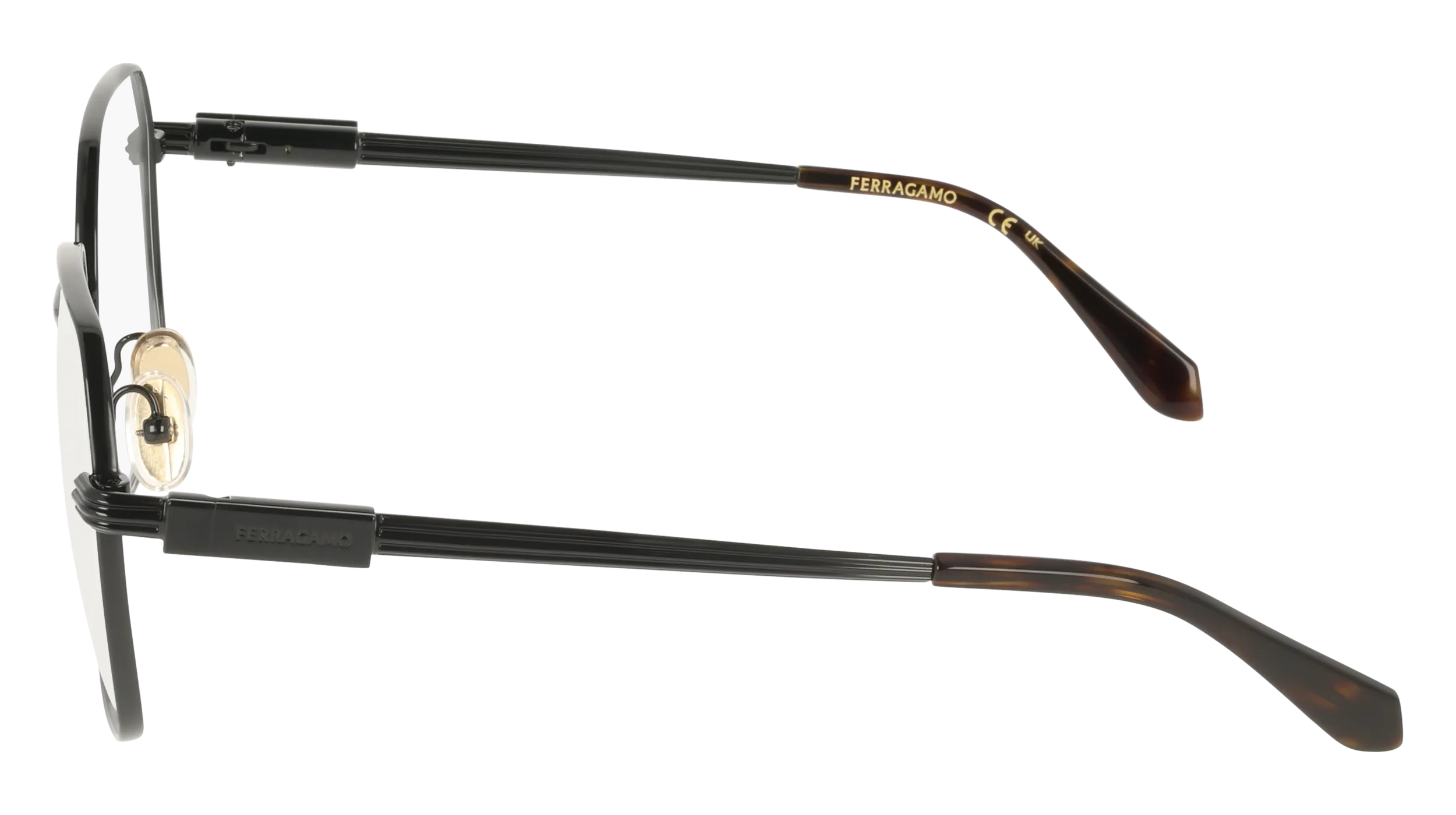 Ferragamo SF2239 001 Montature da vista Metallo Nero Squadrata Normale - immagine 3