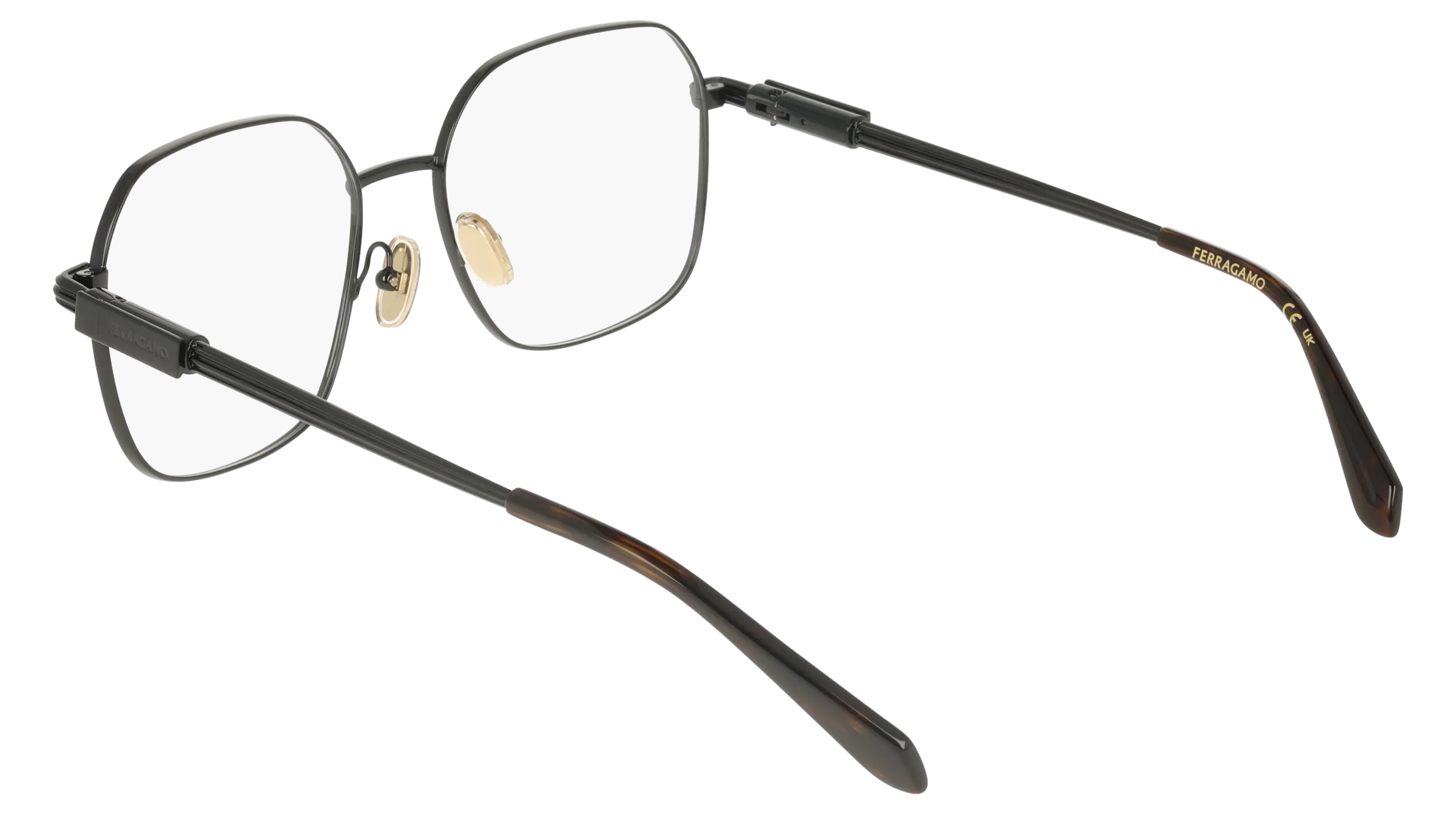 Ferragamo SF2239 001 Montature da vista Metallo Nero Squadrata Normale - immagine 4