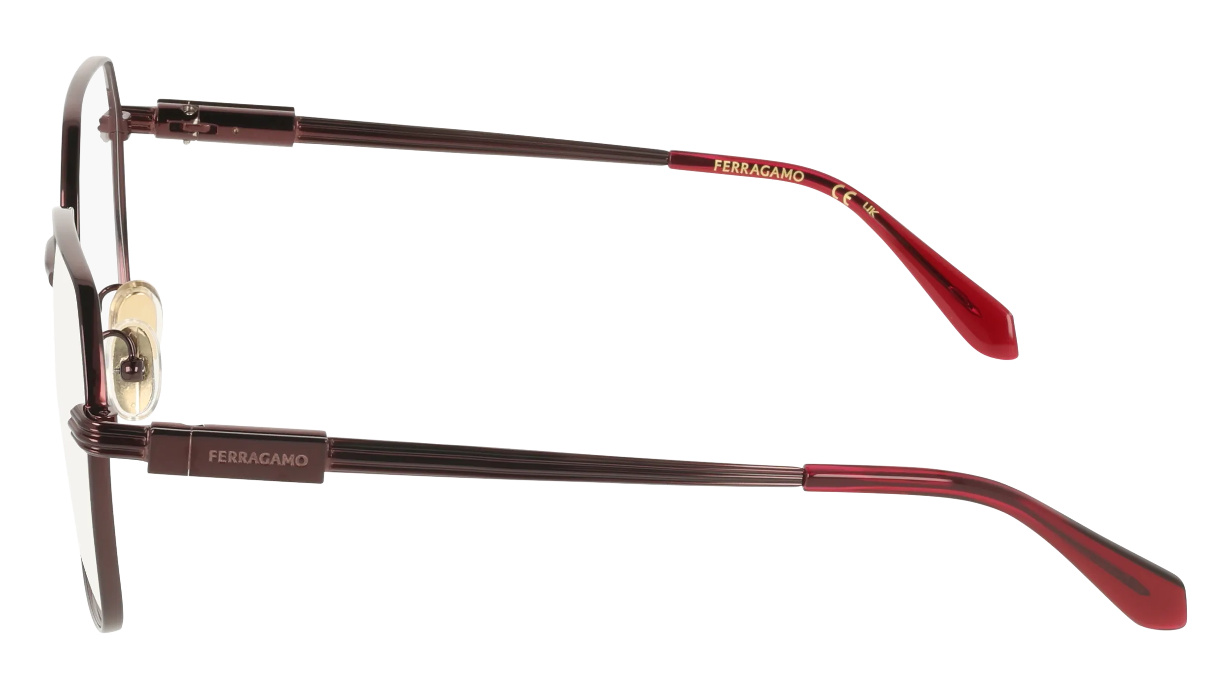 Ferragamo SF2239 606 Montature da vista Metallo Rosso Squadrata Normale - immagine 3