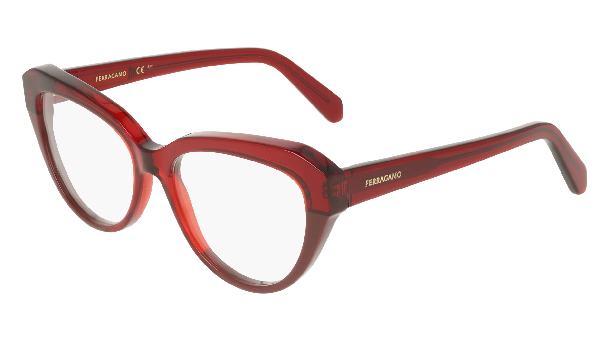 Ferragamo SF3046 618 Montature da vista Acetato Bordeaux Cat Eye Normale - immagine 1