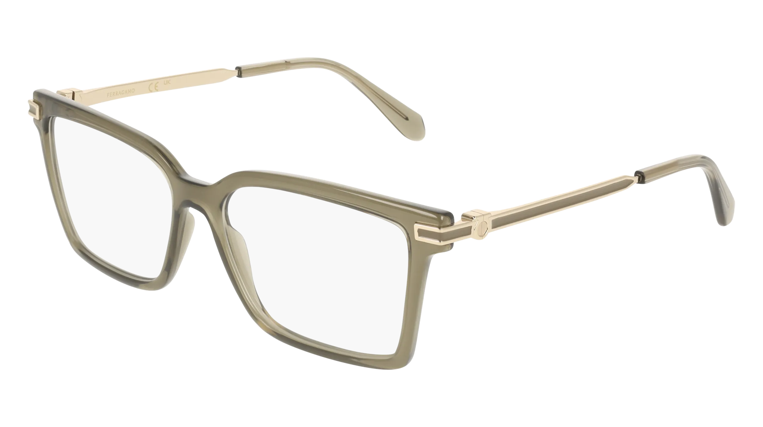 Ferragamo SF3039 320 Montature da vista Acetato Verde Squadrata Normale - immagine 1