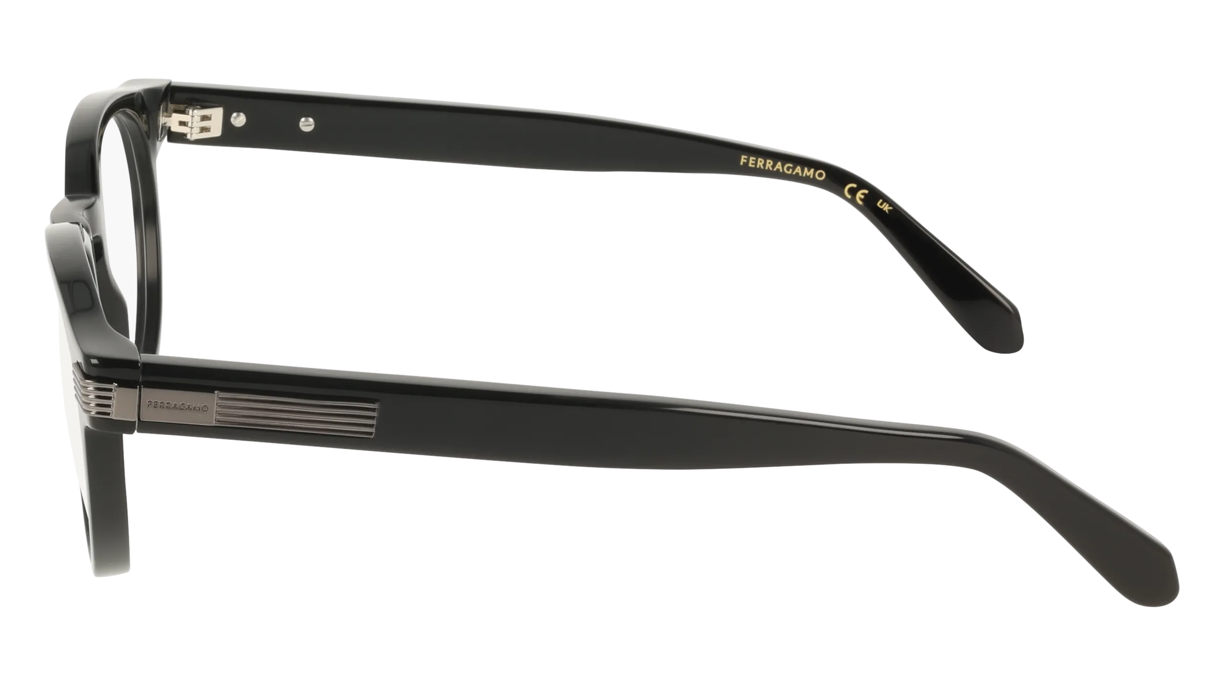 Ferragamo SF3045 001 Montature da vista Acetato Nero Geometrica Normale - immagine 3