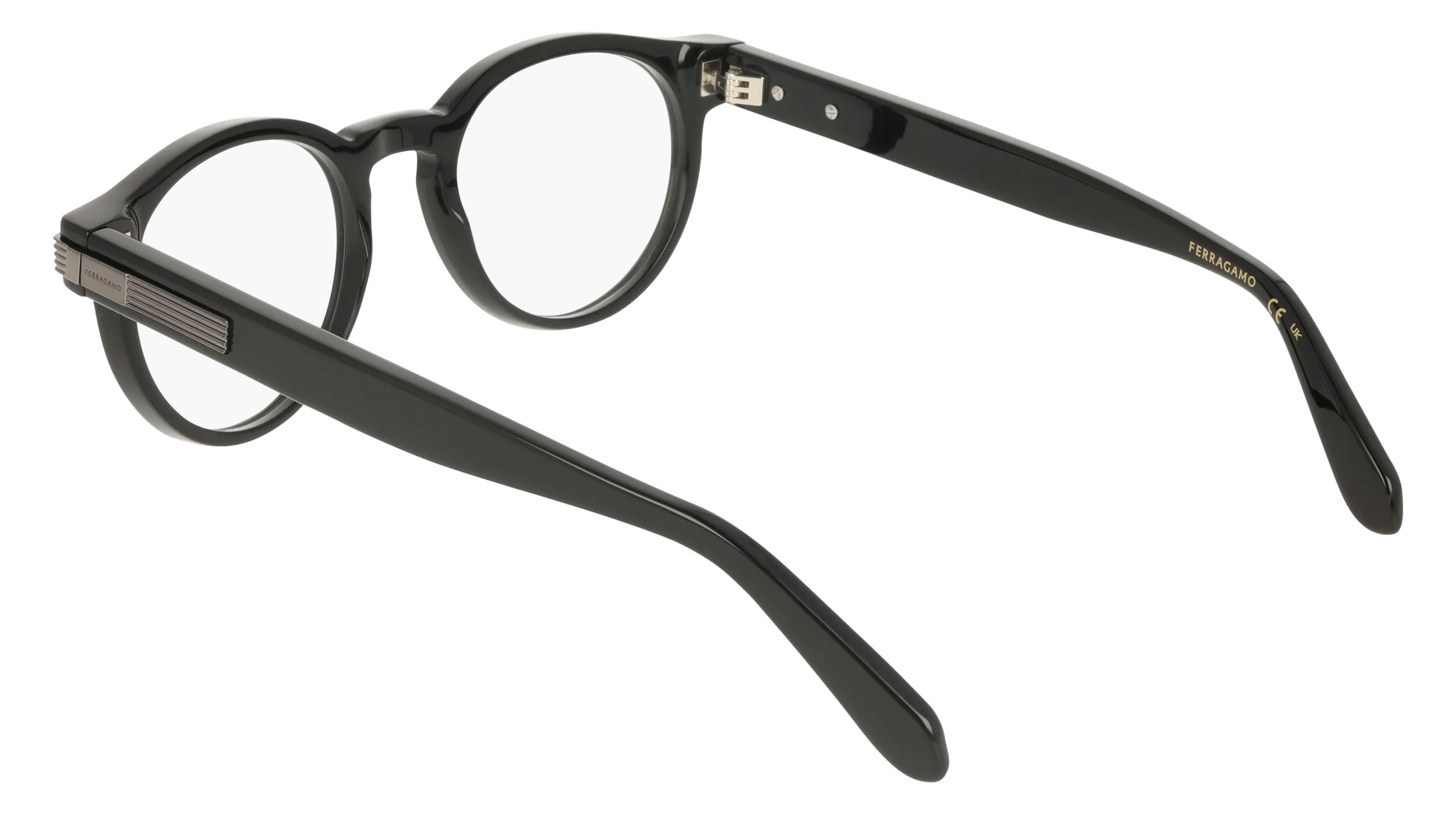 Ferragamo SF3045 001 Montature da vista Acetato Nero Geometrica Normale - immagine 4