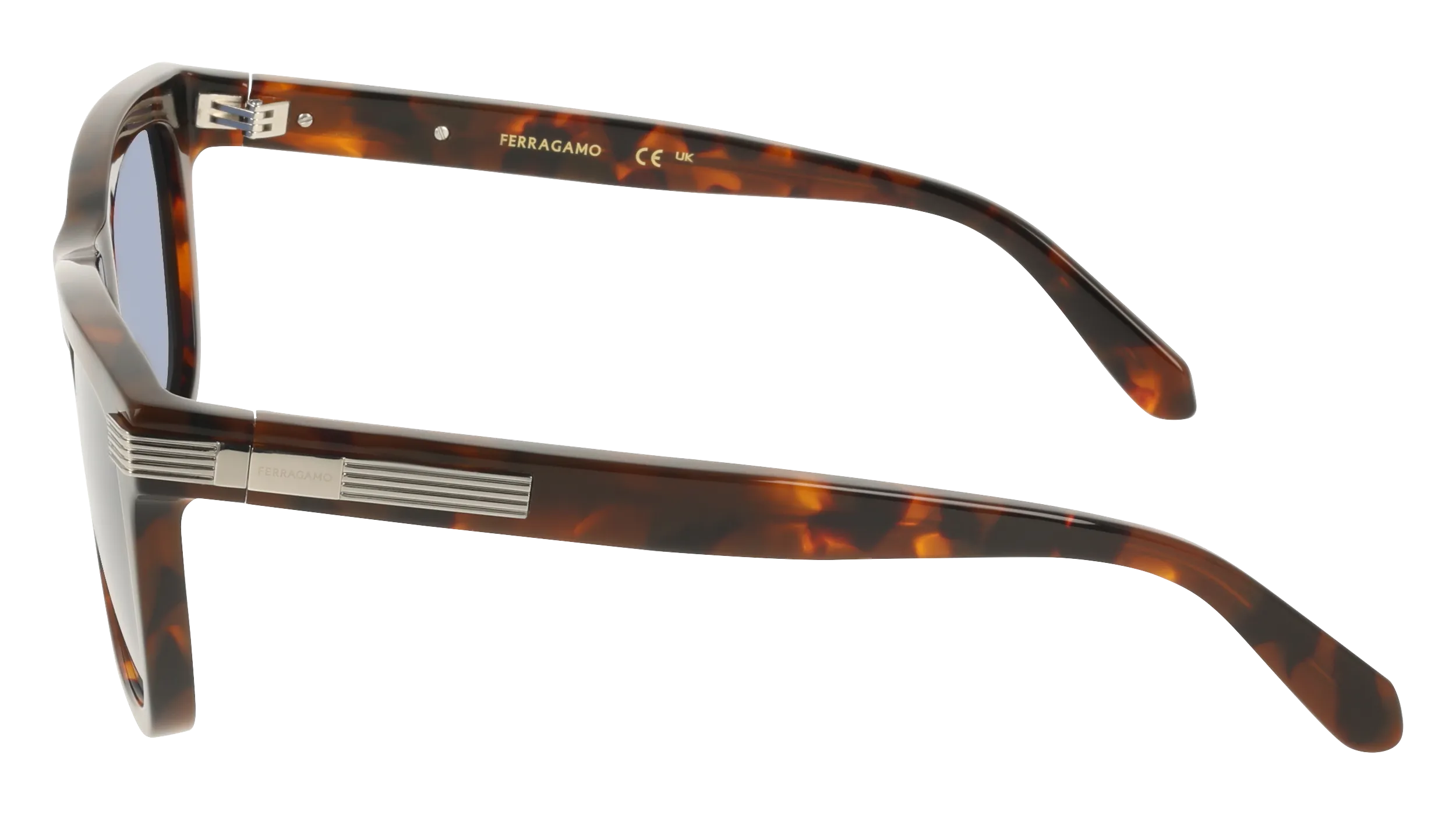 Ferragamo SF2088S 240 Occhiali da sole Acetato Havana Blu Squadrata Normale - immagine 3