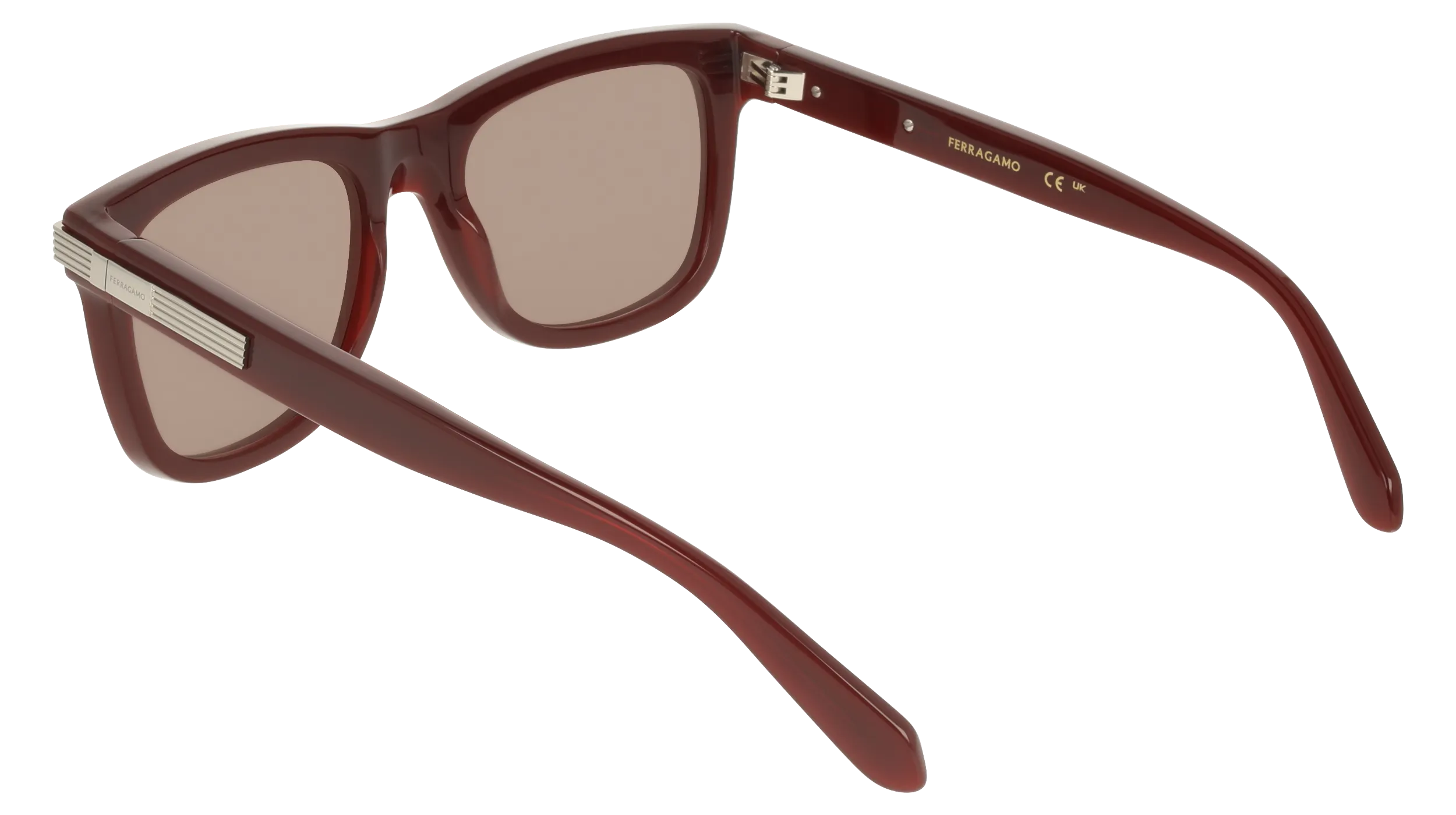 Ferragamo SF2088S 600 Occhiali da sole Acetato Rosso Marrone Squadrata Normale - immagine 4