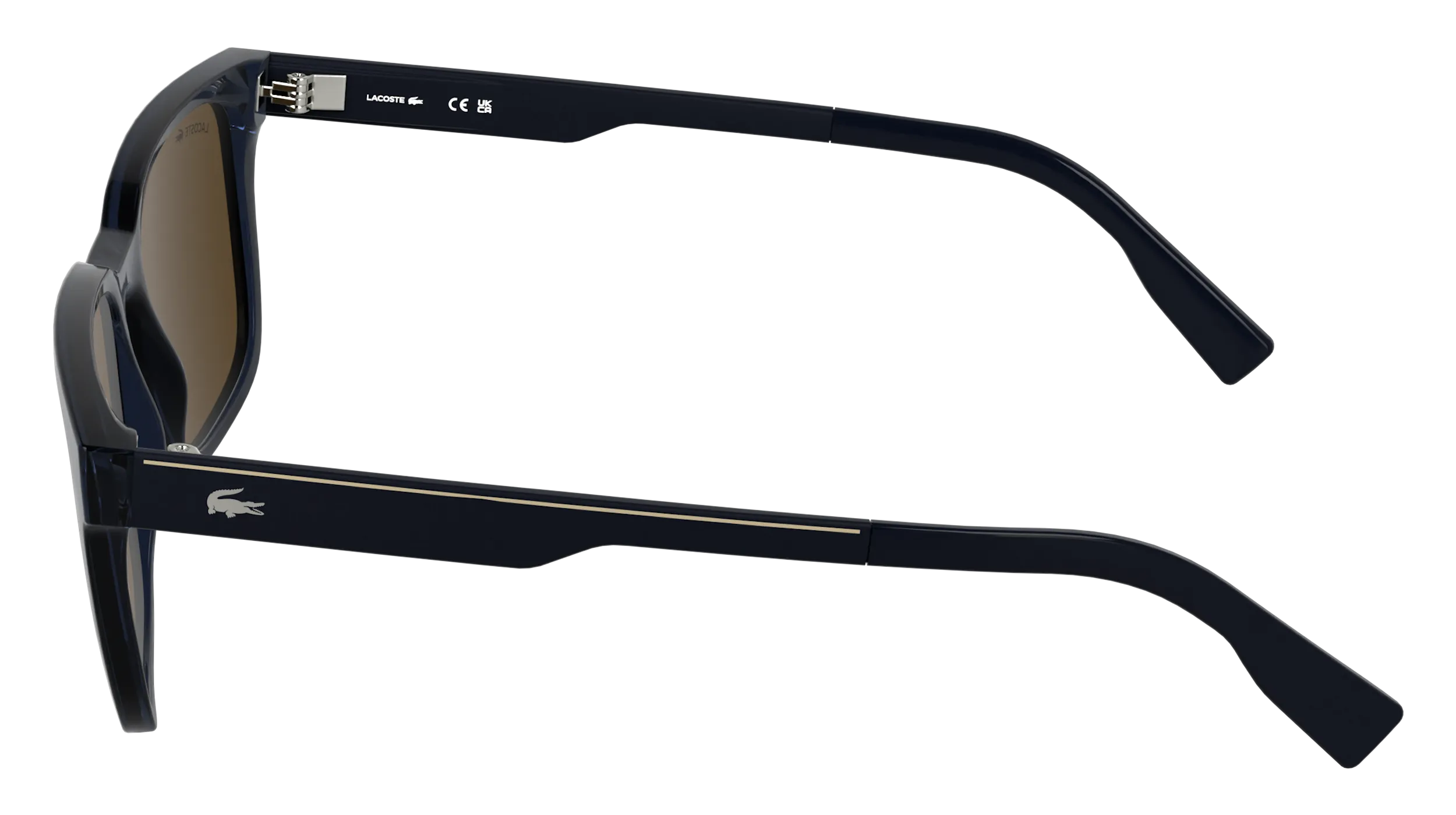 Lacoste L6077S 410 Occhiali da sole Bio-iniettato Blu Marrone Squadrata Normale - immagine 3