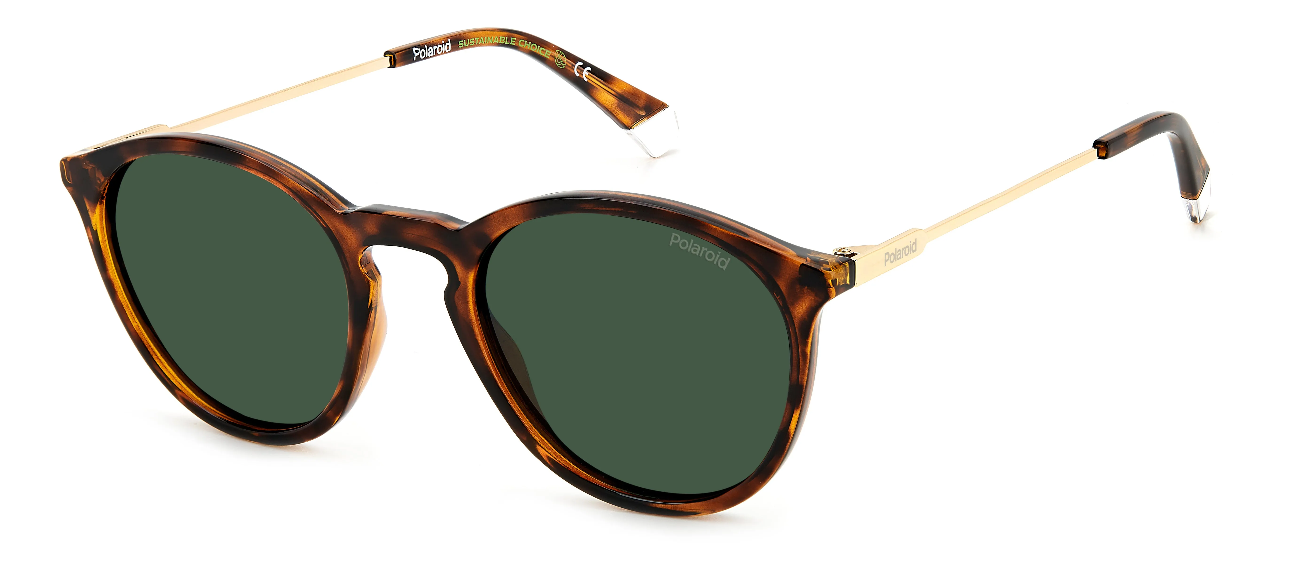 Polaroid PLD 4129/S/X 086/UC Occhiali da sole Eco co-polyester Havana Verde Rotonda Polarizzata - immagine 1