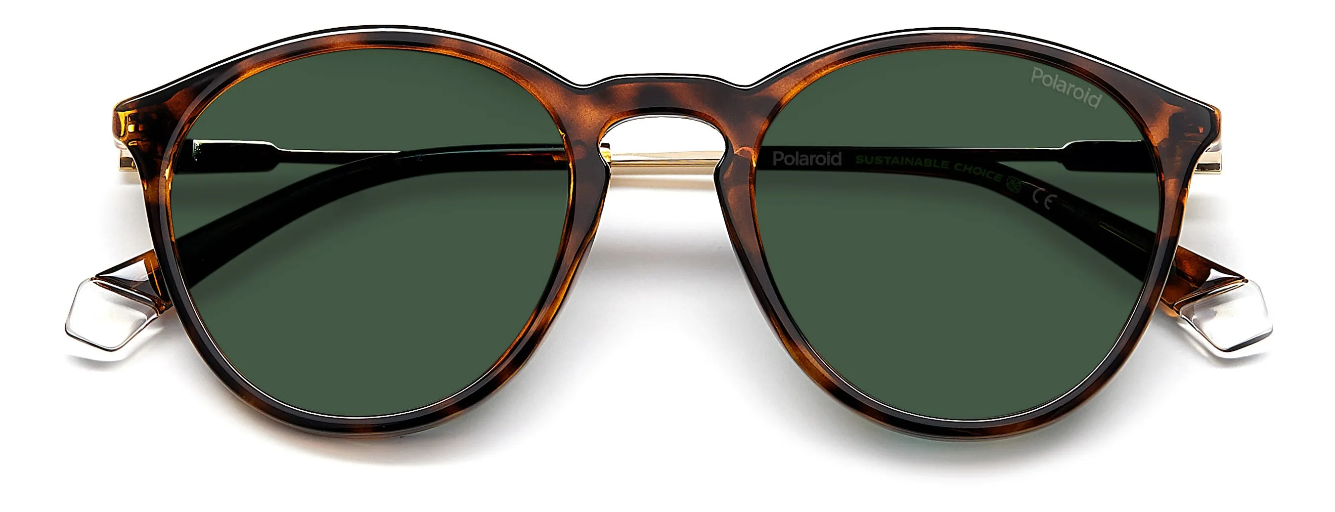 Polaroid PLD 4129/S/X 086/UC Occhiali da sole Eco co-polyester Havana Verde Rotonda Polarizzata - immagine 3