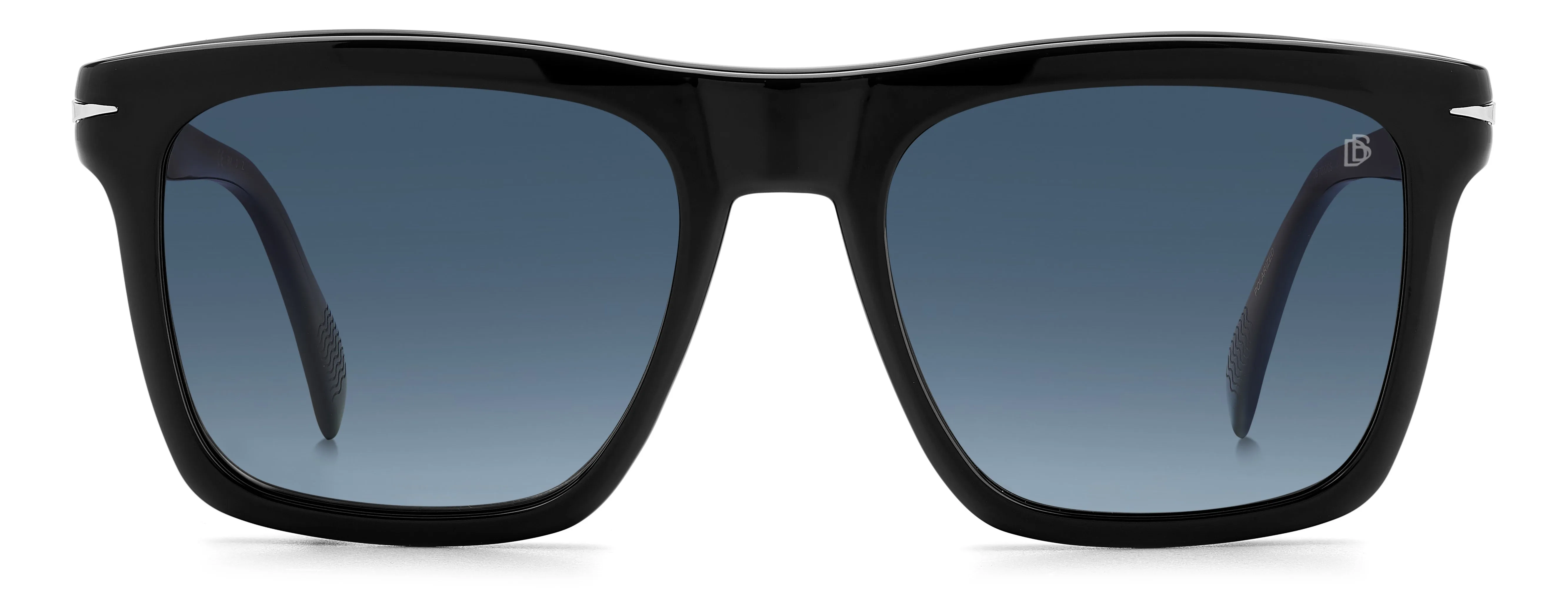 DAVID BECKHAM DB 7000/CS 37N/Z7 Occhiali da sole Acetato Corno nero Blu Squadrata Polarizzata Sfumato - immagine 2