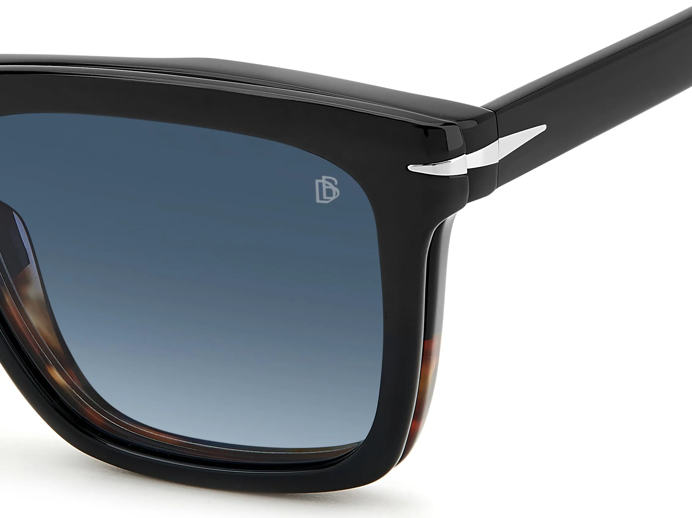 DAVID BECKHAM DB 7000/CS 37N/Z7 Occhiali da sole Acetato Corno nero Blu Squadrata Polarizzata Sfumato - immagine 3