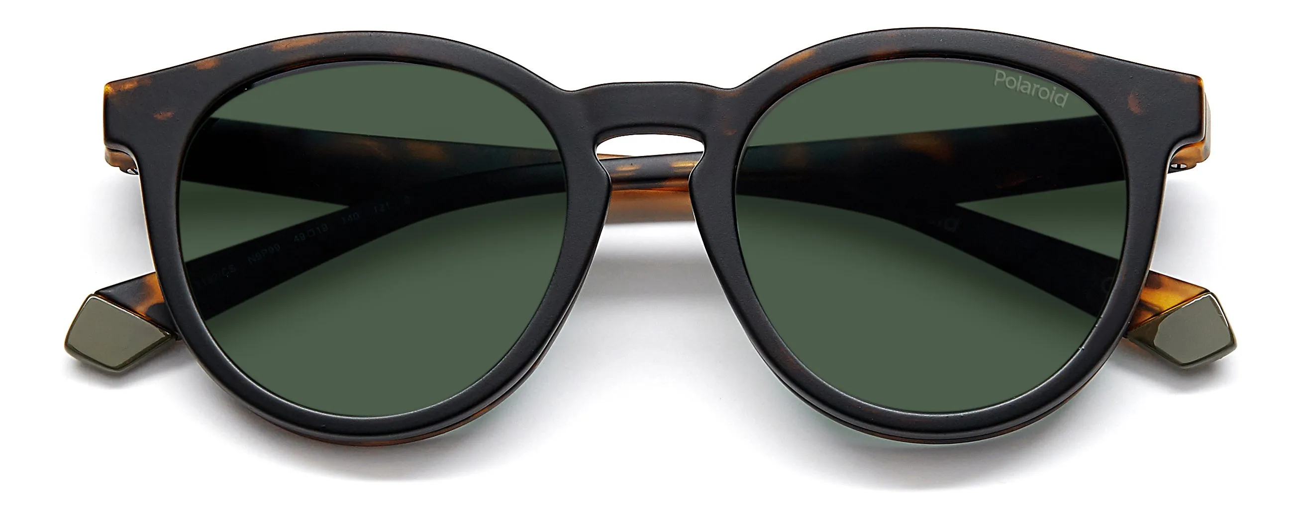 Polaroid PLD 2132/CS N9P/UC Occhiali da sole Plastica Havana Verde Rotonda Polarizzata Clip-on - immagine 3