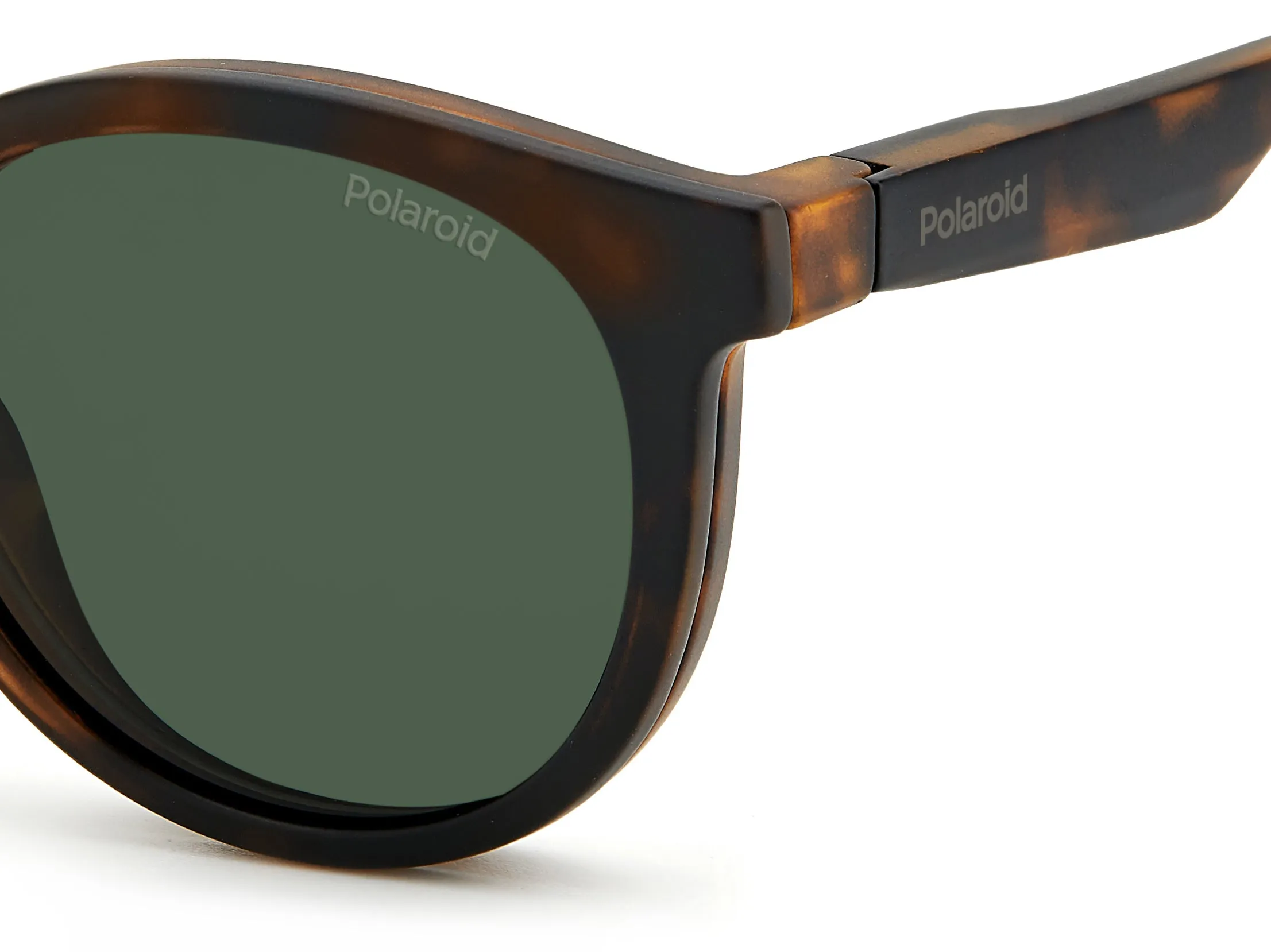 Polaroid PLD 2132/CS N9P/UC Occhiali da sole Plastica Havana Verde Rotonda Polarizzata Clip-on - immagine 4