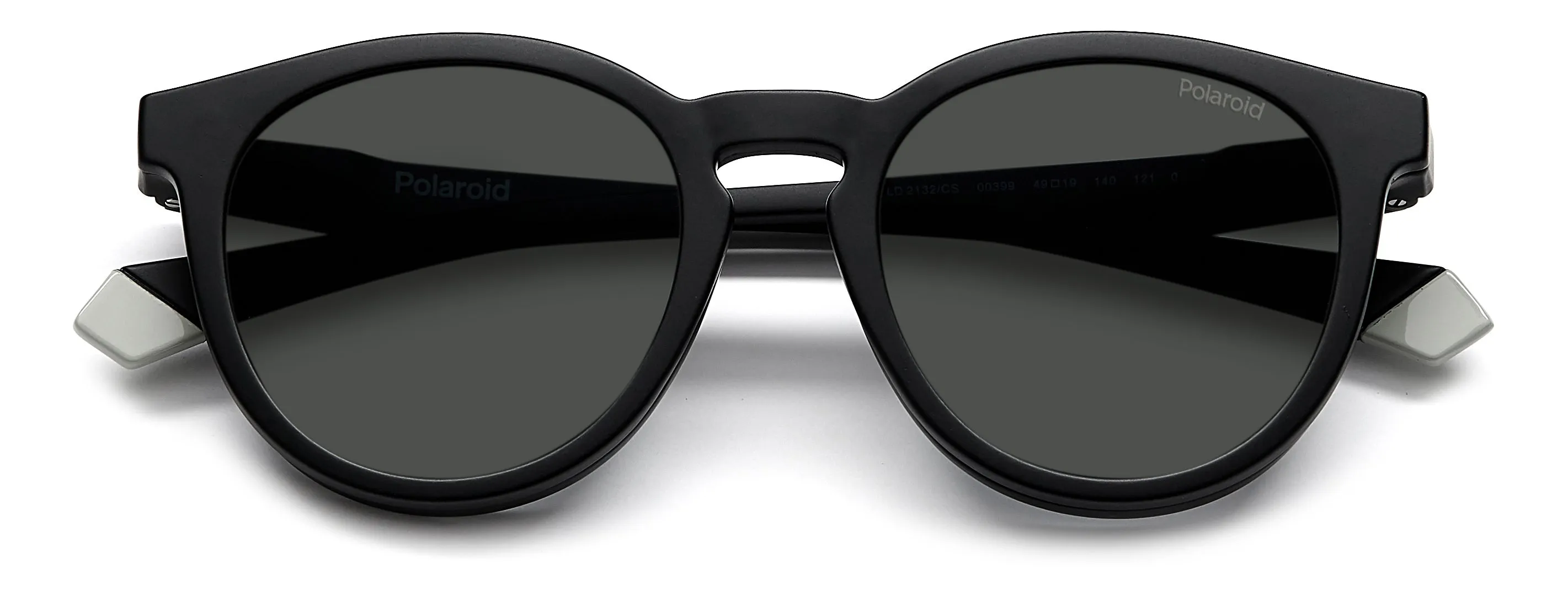 Polaroid PLD 2132/CS 003/M9 Occhiali da sole Plastica Nero-opaco Grigio Rotonda Polarizzata Clip-on - immagine 3
