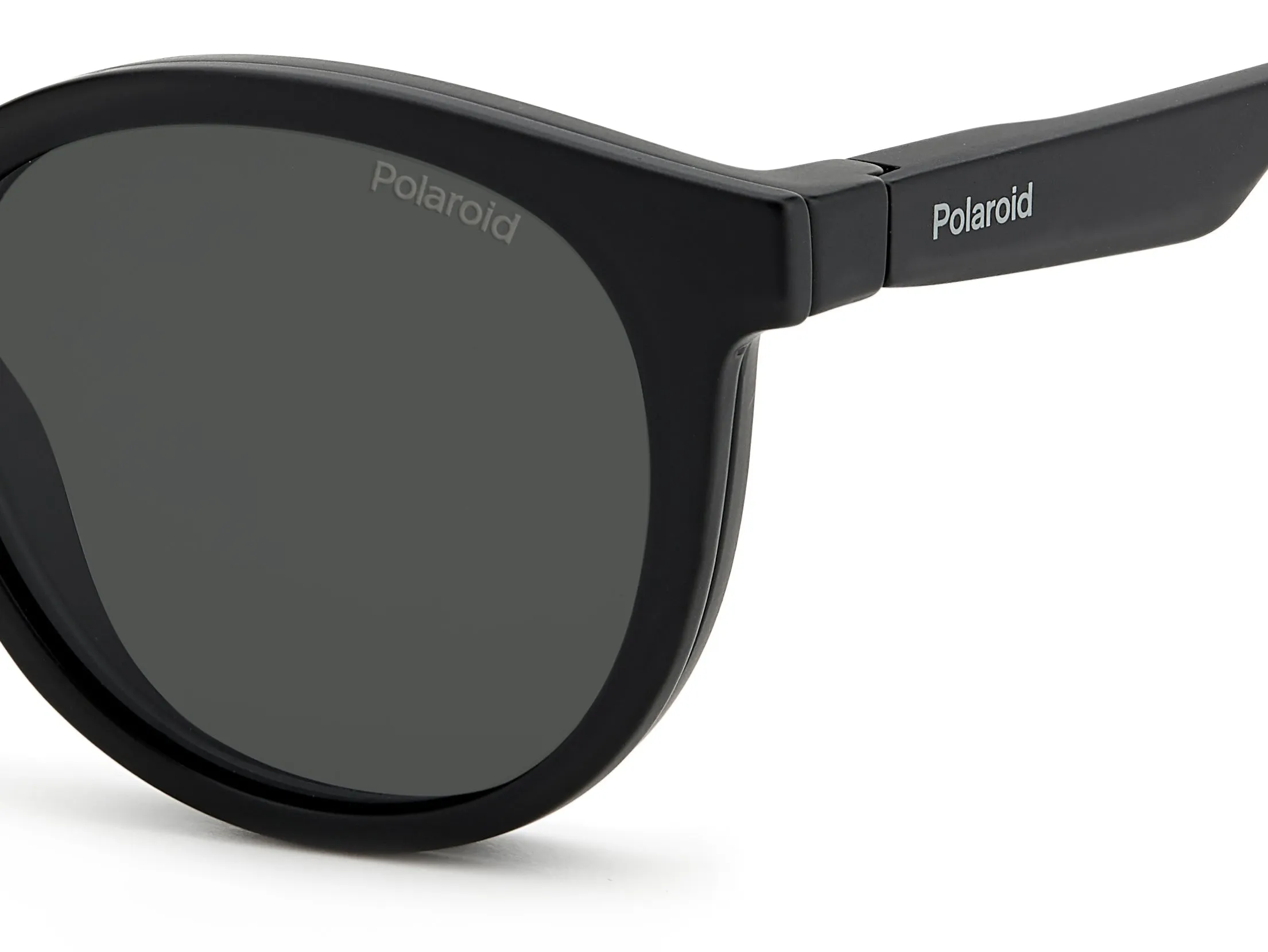 Polaroid PLD 2132/CS 003/M9 Occhiali da sole Plastica Nero-opaco Grigio Rotonda Polarizzata Clip-on - immagine 4