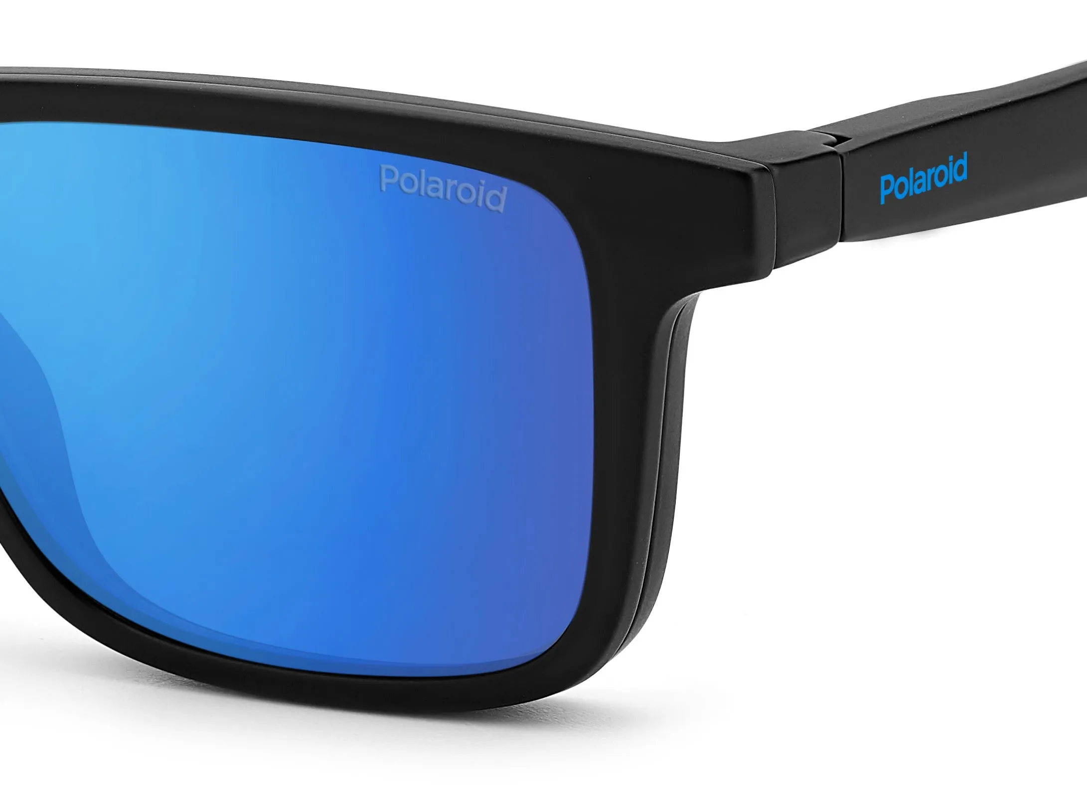 Polaroid PLD 2131/CS 0VK/5X Occhiali da sole Plastica Nero-opaco Blu Squadrata Polarizzata Clip-on - immagine 4