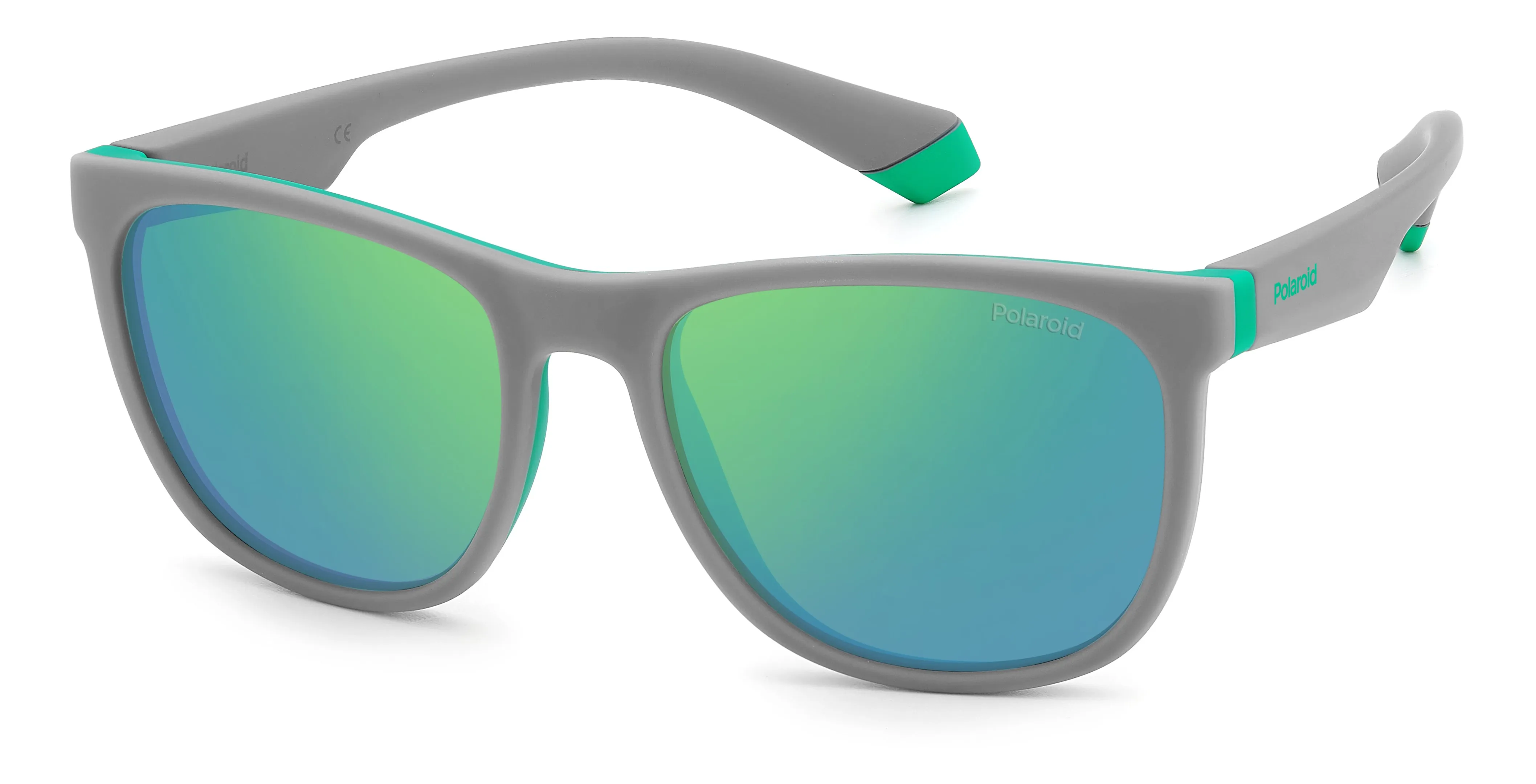 Polaroid Junior Polaroid PLD 8049/S 3U5/5Z Occhiali da sole bambino Policarbonato Grigio opaco Verde Squadrata Polarizzata Specchiato - immagine 1