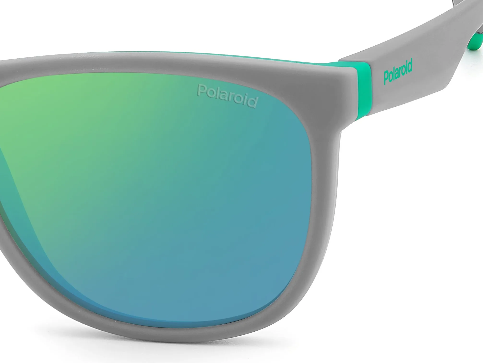 Polaroid Junior Polaroid PLD 8049/S 3U5/5Z Occhiali da sole bambino Policarbonato Grigio opaco Verde Squadrata Polarizzata Specchiato - immagine 4