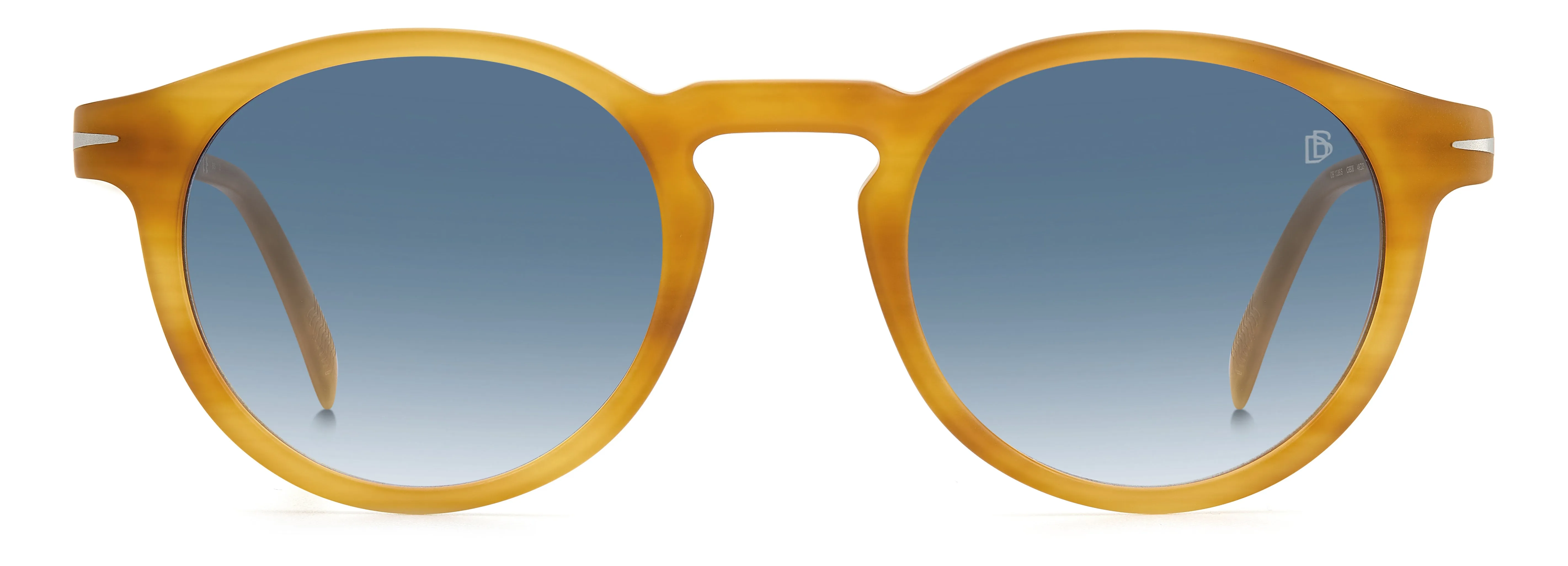 DAVID BECKHAM DB 1036/S C9B/08 Occhiali da sole Plastica Havana miele Blu Rotonda Sfumato - immagine 2