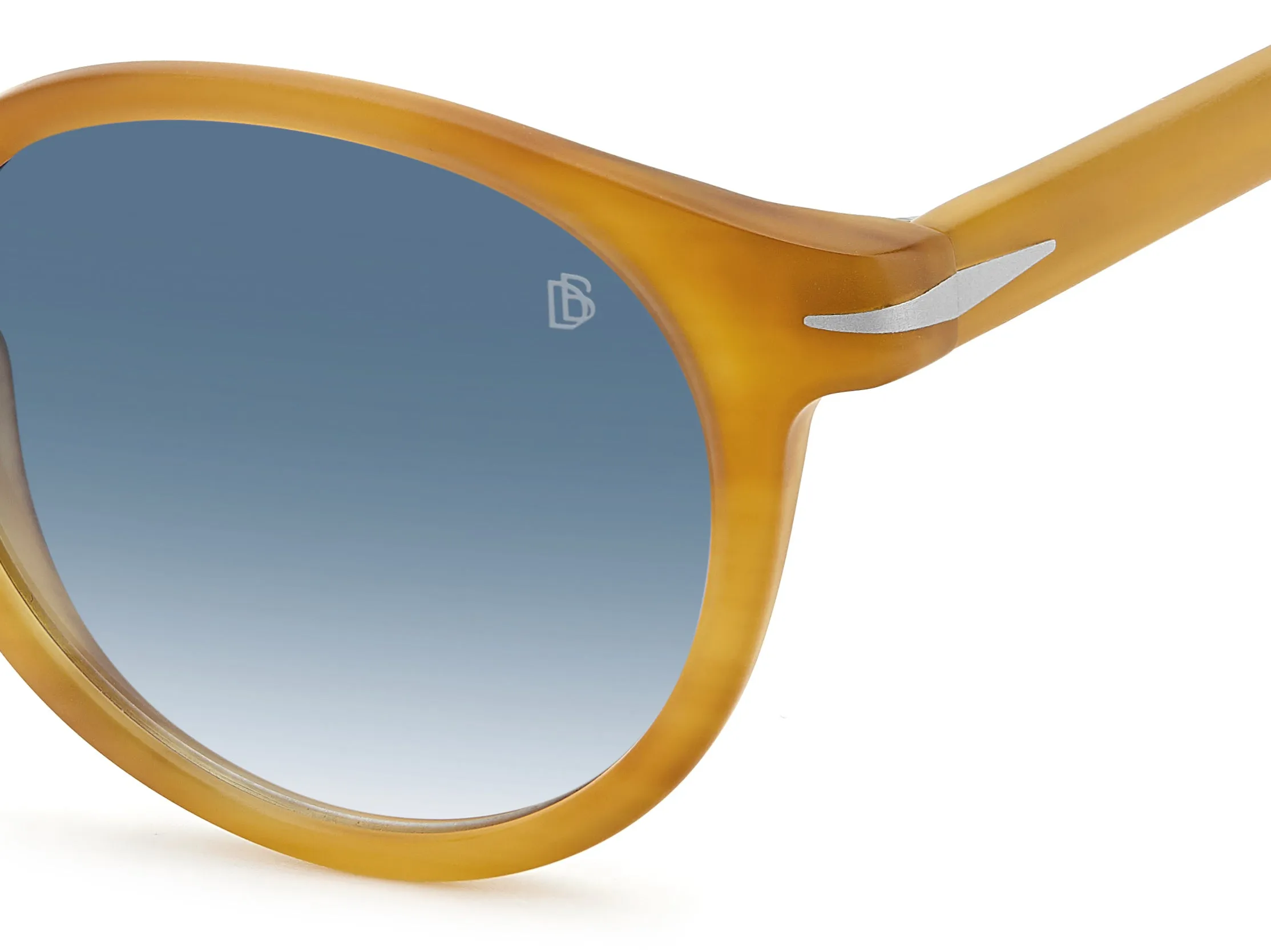 DAVID BECKHAM DB 1036/S C9B/08 Occhiali da sole Plastica Havana miele Blu Rotonda Sfumato - immagine 3