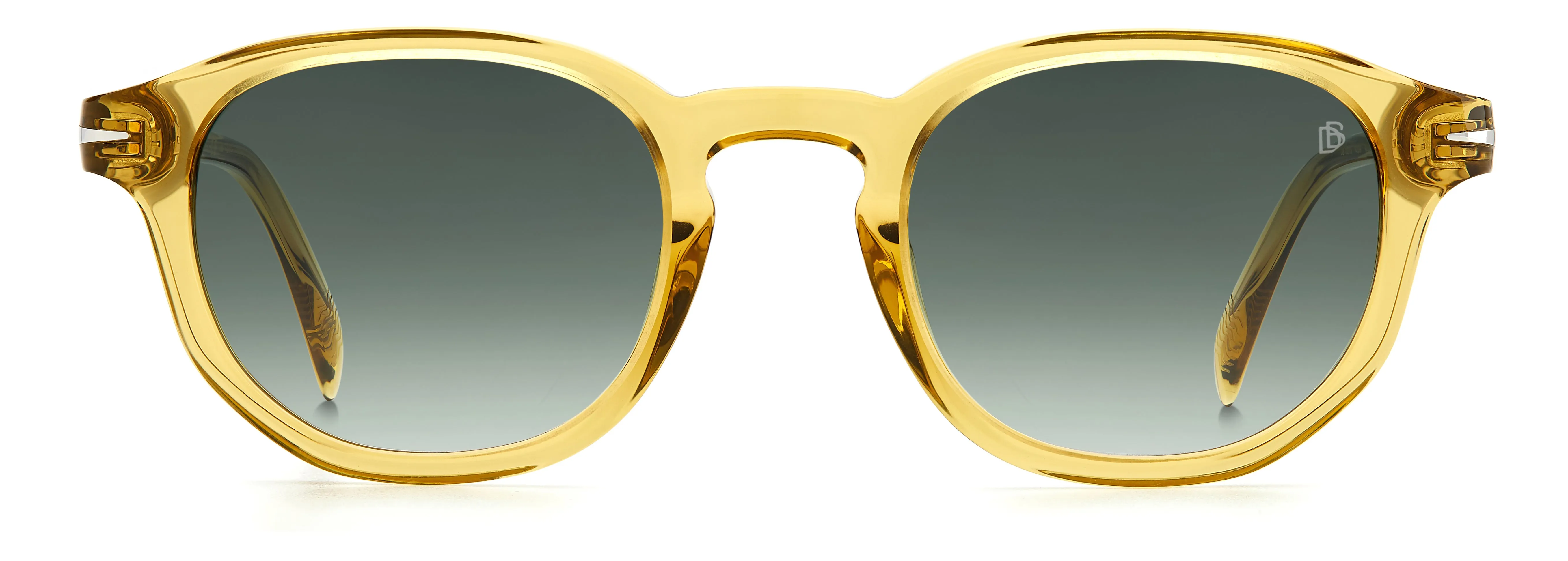 DAVID BECKHAM DB 1007/S 40G/9K Occhiali da sole Plastica Giallo Grigio Rotonda Sfumato - immagine 2