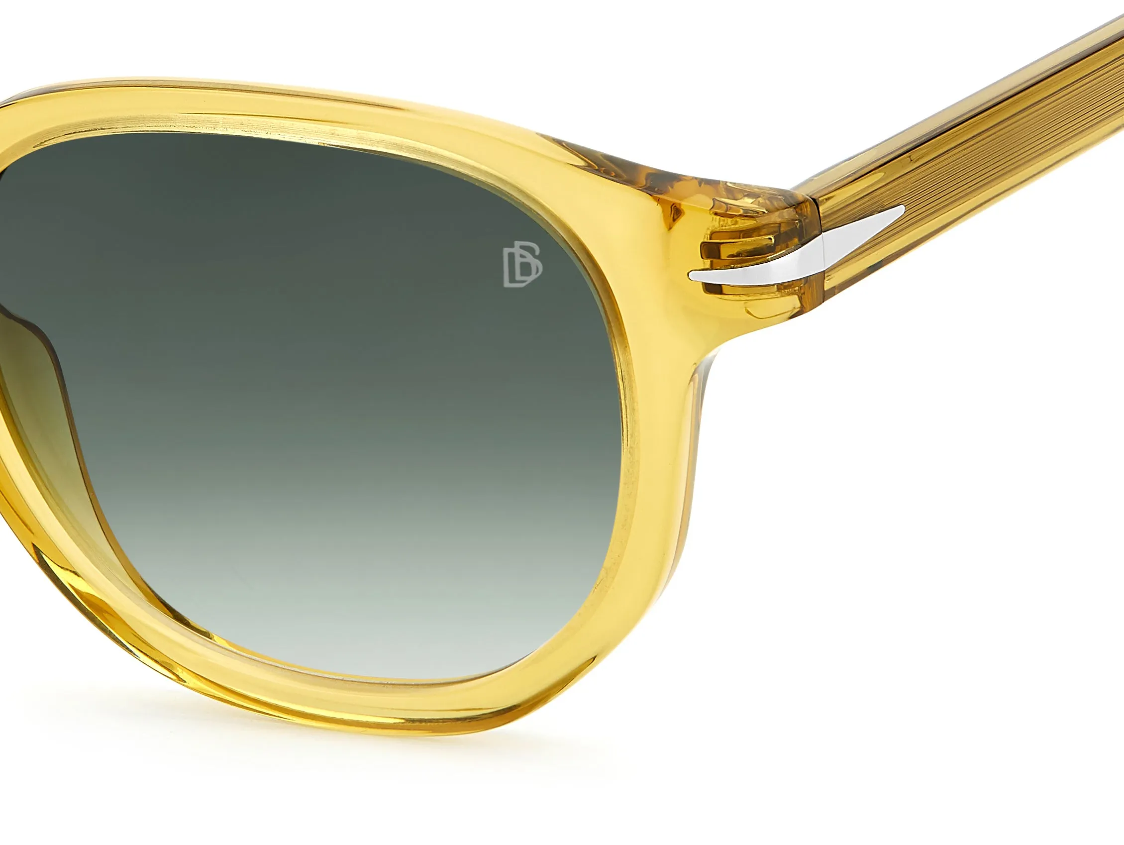 DAVID BECKHAM DB 1007/S 40G/9K Occhiali da sole Plastica Giallo Grigio Rotonda Sfumato - immagine 3