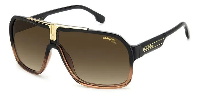 Carrera CARRERA 1014/S R60/HA Occhiali da sole Plastica Nero Marrone Squadrata Sfumato - immagine 1