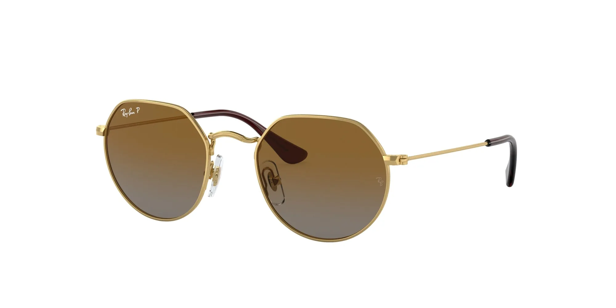 Ray - Ban RJ9565S JUNIOR JACK 223/T5 Occhiali da sole Metallo Oro Marrone Geometrica Polarizzata Sfumato - immagine 1