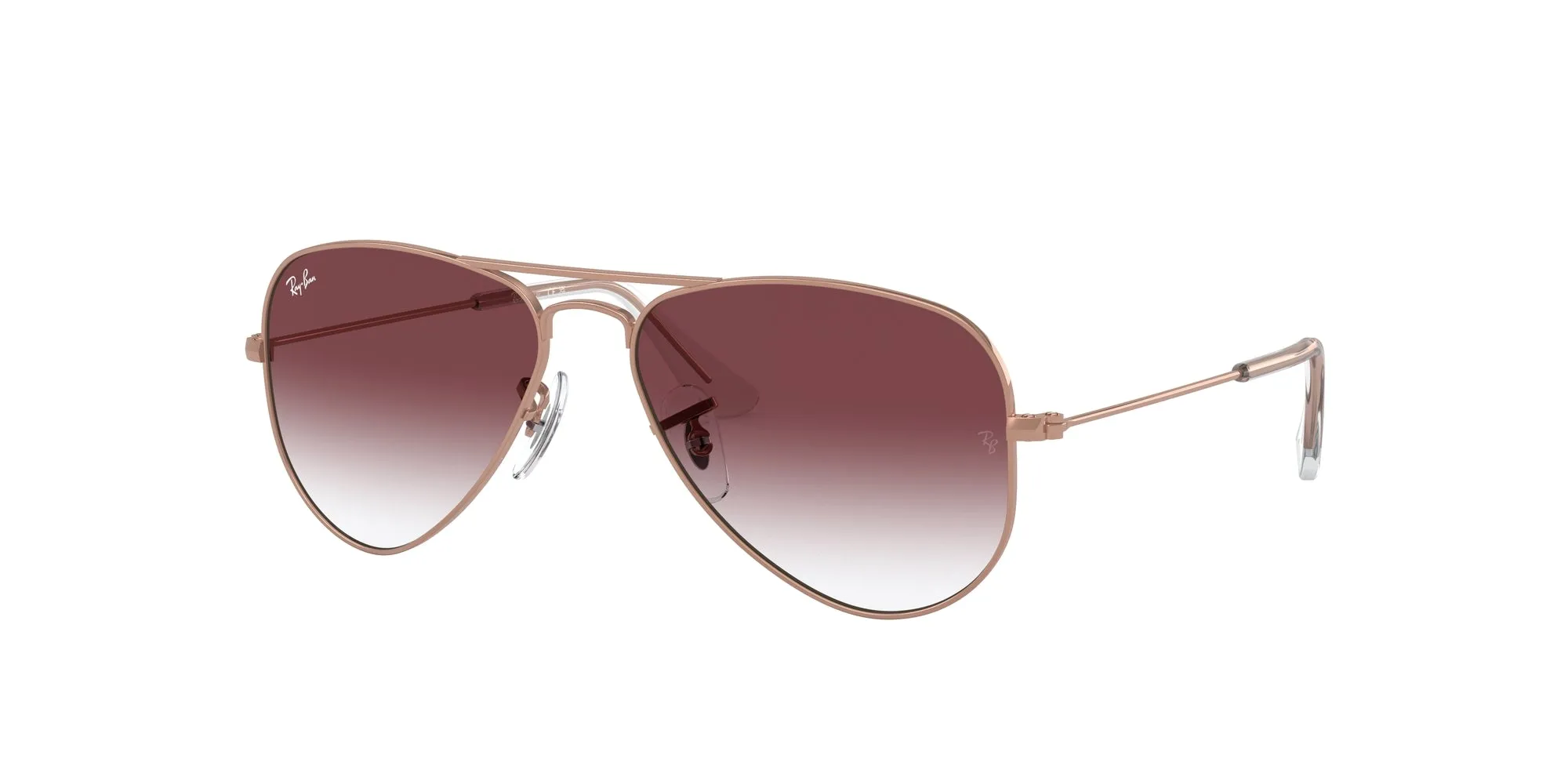 Ray - Ban RJ9506S JUNIOR AVIATOR 291/8H Occhiali da sole bambino Metallo Oro Viola Pilot Normale Sfumato - immagine 1