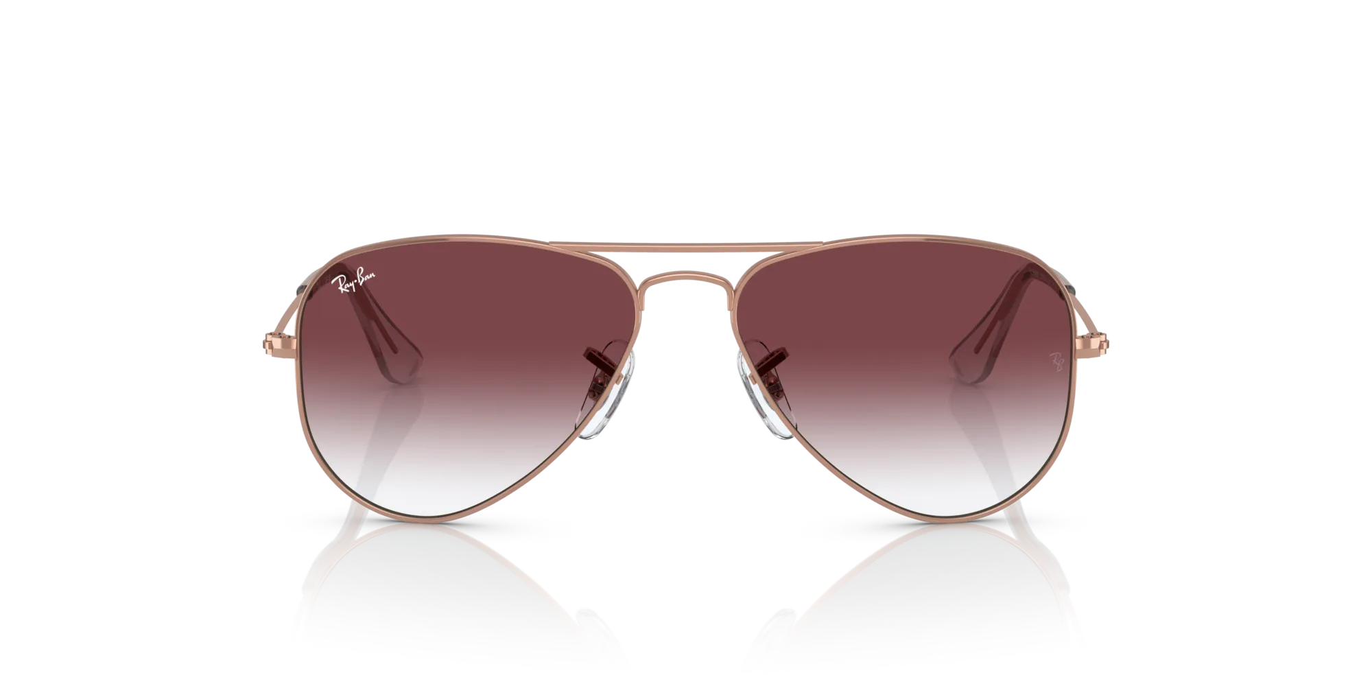 Ray - Ban RJ9506S JUNIOR AVIATOR 291/8H Occhiali da sole bambino Metallo Oro Viola Pilot Normale Sfumato - immagine 3