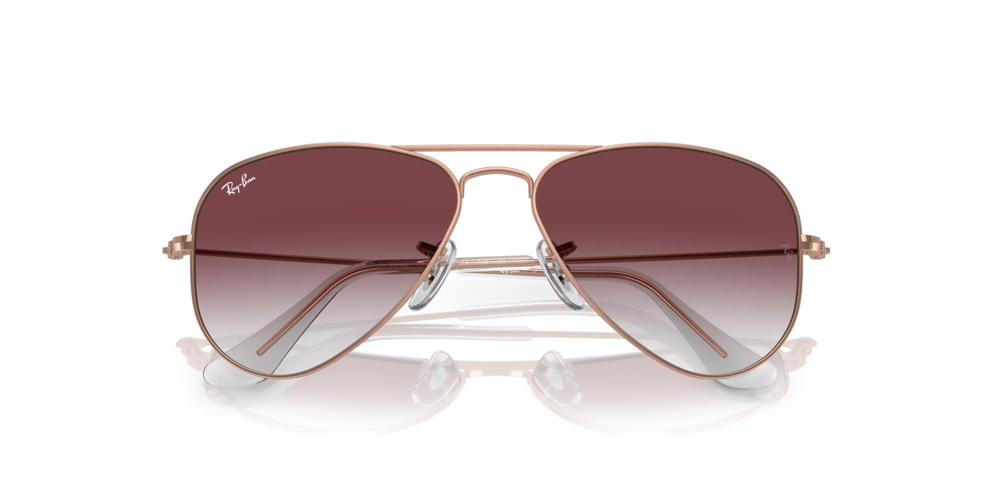 Ray - Ban RJ9506S JUNIOR AVIATOR 291/8H Occhiali da sole bambino Metallo Oro Viola Pilot Normale Sfumato - immagine 2