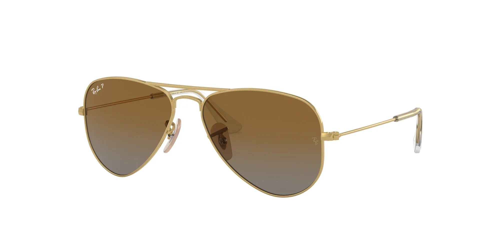 Ray - Ban RJ9506S JUNIOR AVIATOR 223/T5 Occhiali da sole bambino Metallo Oro Marrone Pilot Polarizzata Sfumato - immagine 1