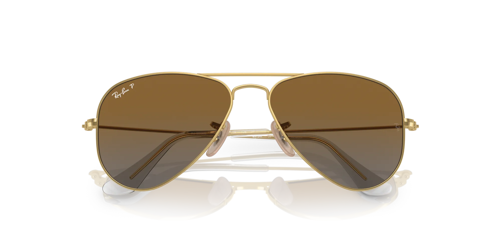 Ray - Ban RJ9506S JUNIOR AVIATOR 223/T5 Occhiali da sole bambino Metallo Oro Marrone Pilot Polarizzata Sfumato - immagine 2