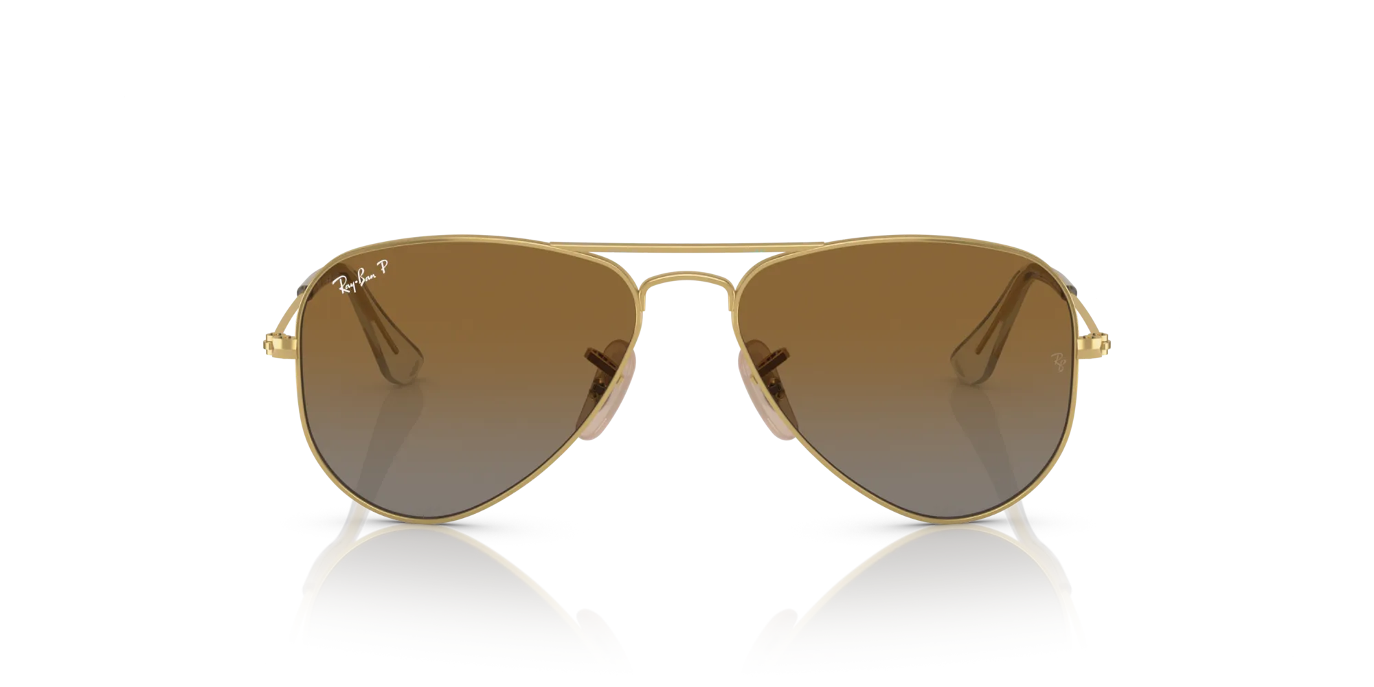 Ray - Ban RJ9506S JUNIOR AVIATOR 223/T5 Occhiali da sole bambino Metallo Oro Marrone Pilot Polarizzata Sfumato - immagine 3