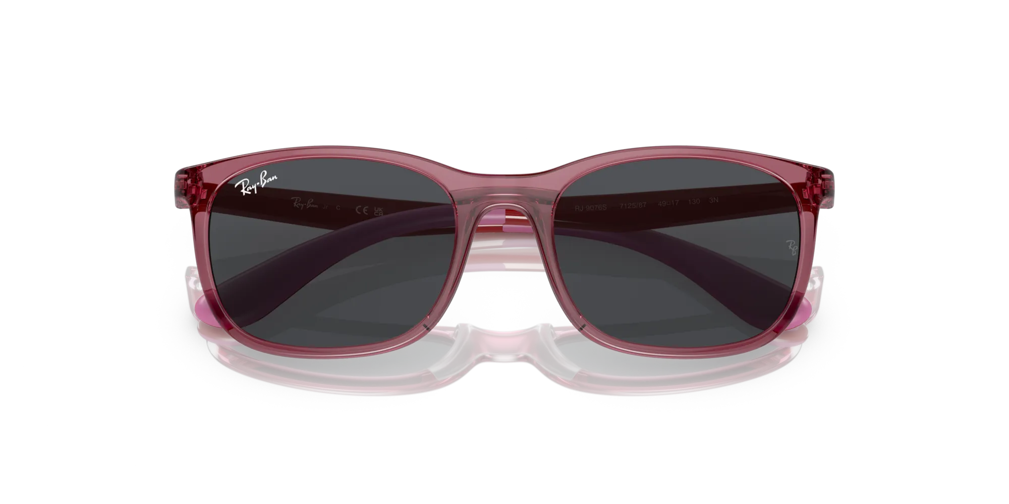 Ray - Ban RJ9076S 712587 Occhiali da sole bambino Iniettato Rosa Grigio Pillow Normale - immagine 2