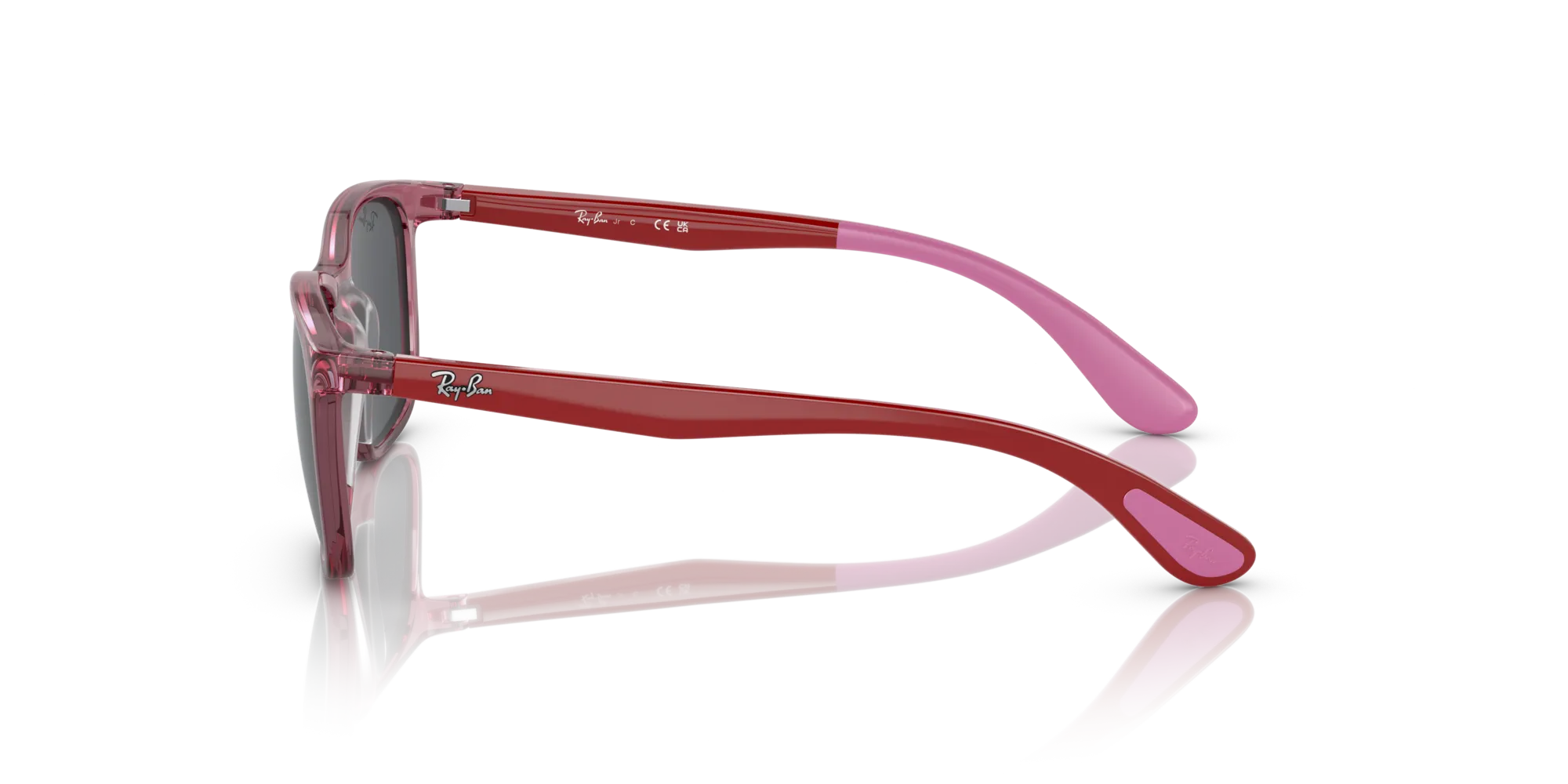 Ray - Ban RJ9076S 712587 Occhiali da sole bambino Iniettato Rosa Grigio Pillow Normale - immagine 4