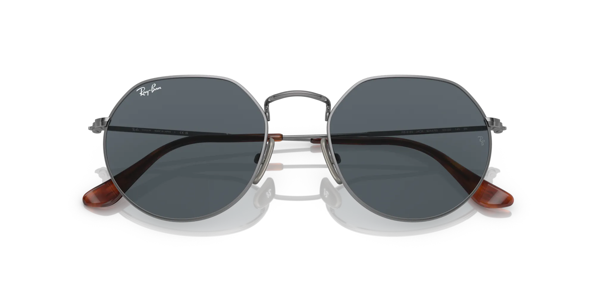 Ray - Ban RB8165 9244R5 Occhiali da sole Titanio Grigio Blu Geometrica Normale - immagine 2