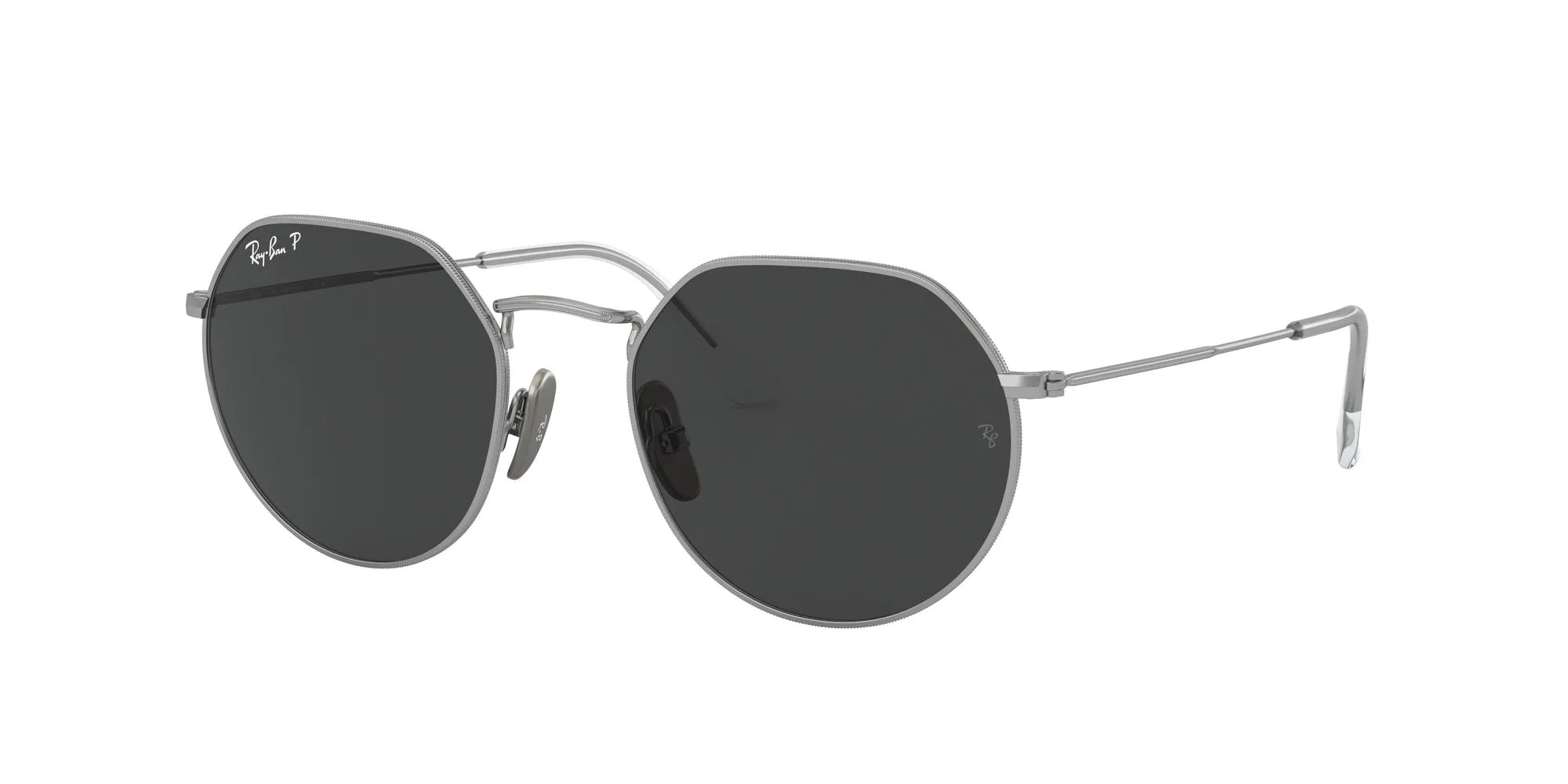 Ray - Ban RB8165 920948 Occhiali da sole Titanio Argento Nero Geometrica Polarizzata - immagine 1