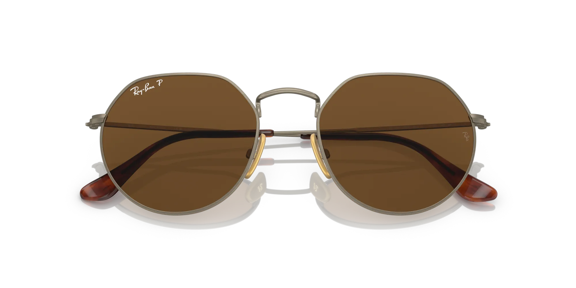 Ray - Ban RB8165 920757 Occhiali da sole Titanio Oro Marrone Geometrica Polarizzata - immagine 2