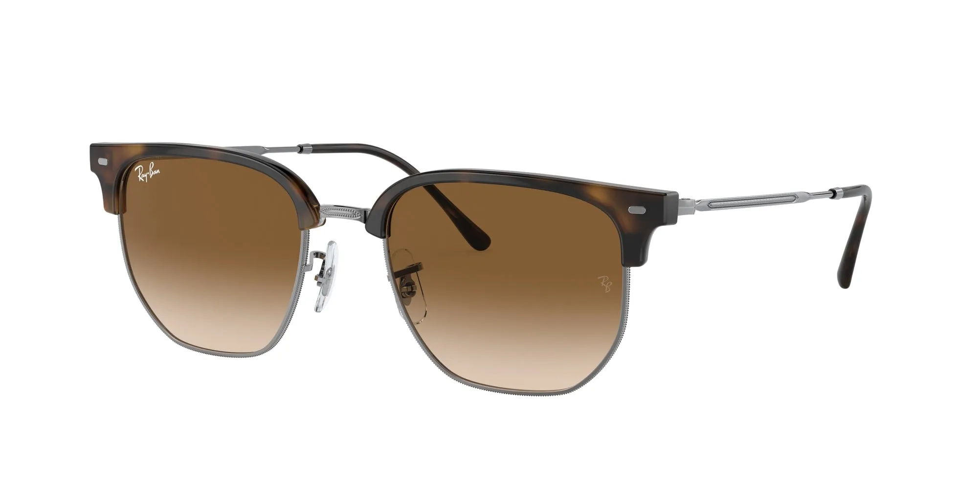 Ray - Ban RB4416 NEW CLUBMASTER 710/51 Occhiali da sole Acetato Tartaruga Marrone Geometrica Normale Sfumato - immagine 1