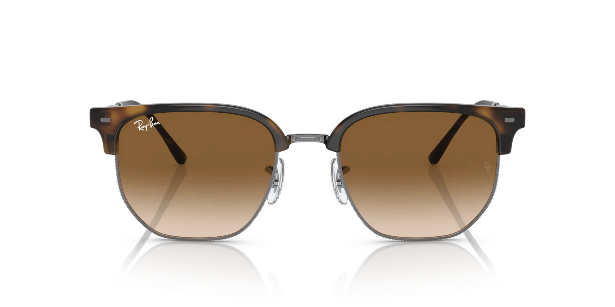 Ray - Ban RB4416 NEW CLUBMASTER 710/51 Occhiali da sole Acetato Tartaruga Marrone Geometrica Normale Sfumato - immagine 3