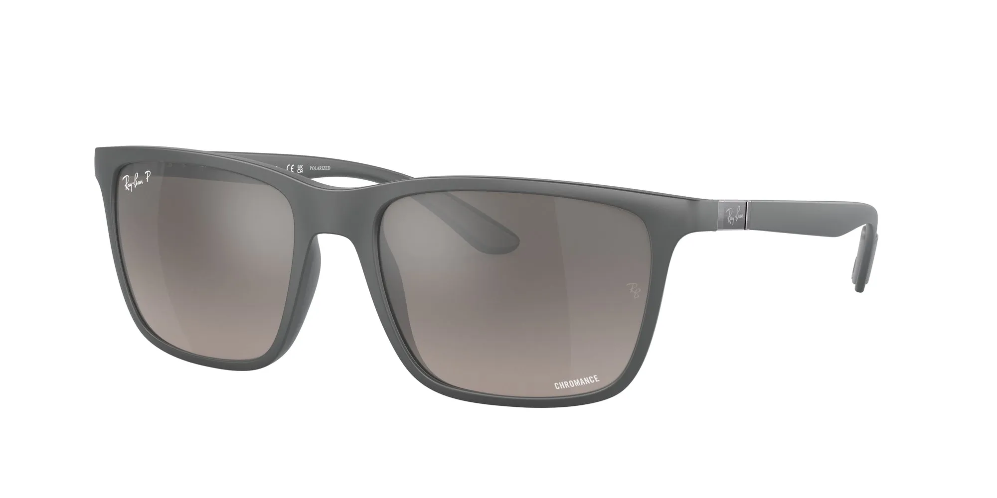 Ray - Ban RB4385 60175J Occhiali da sole Peek Grigio Grigio Squadrata Polarizzata Sfumato - immagine 1