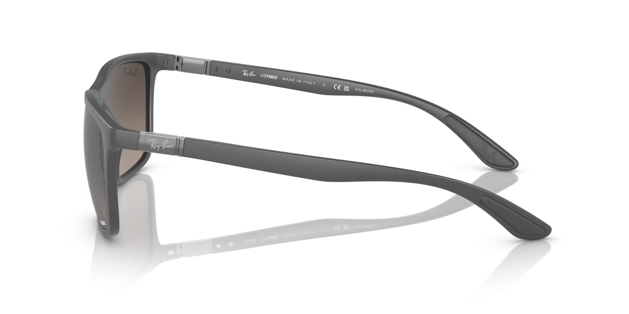 Ray - Ban RB4385 60175J Occhiali da sole Peek Grigio Grigio Squadrata Polarizzata Sfumato - immagine 4