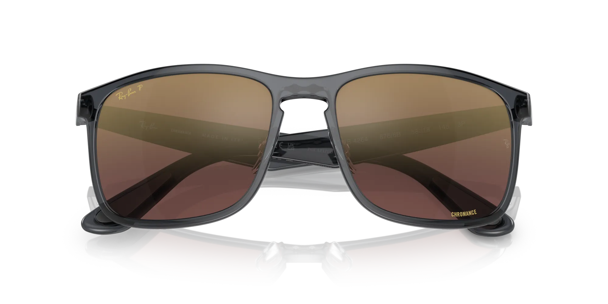 Ray - Ban RB4264 876/6B Occhiali da sole Nylon Grigio Viola Squadrata Polarizzata - immagine 2
