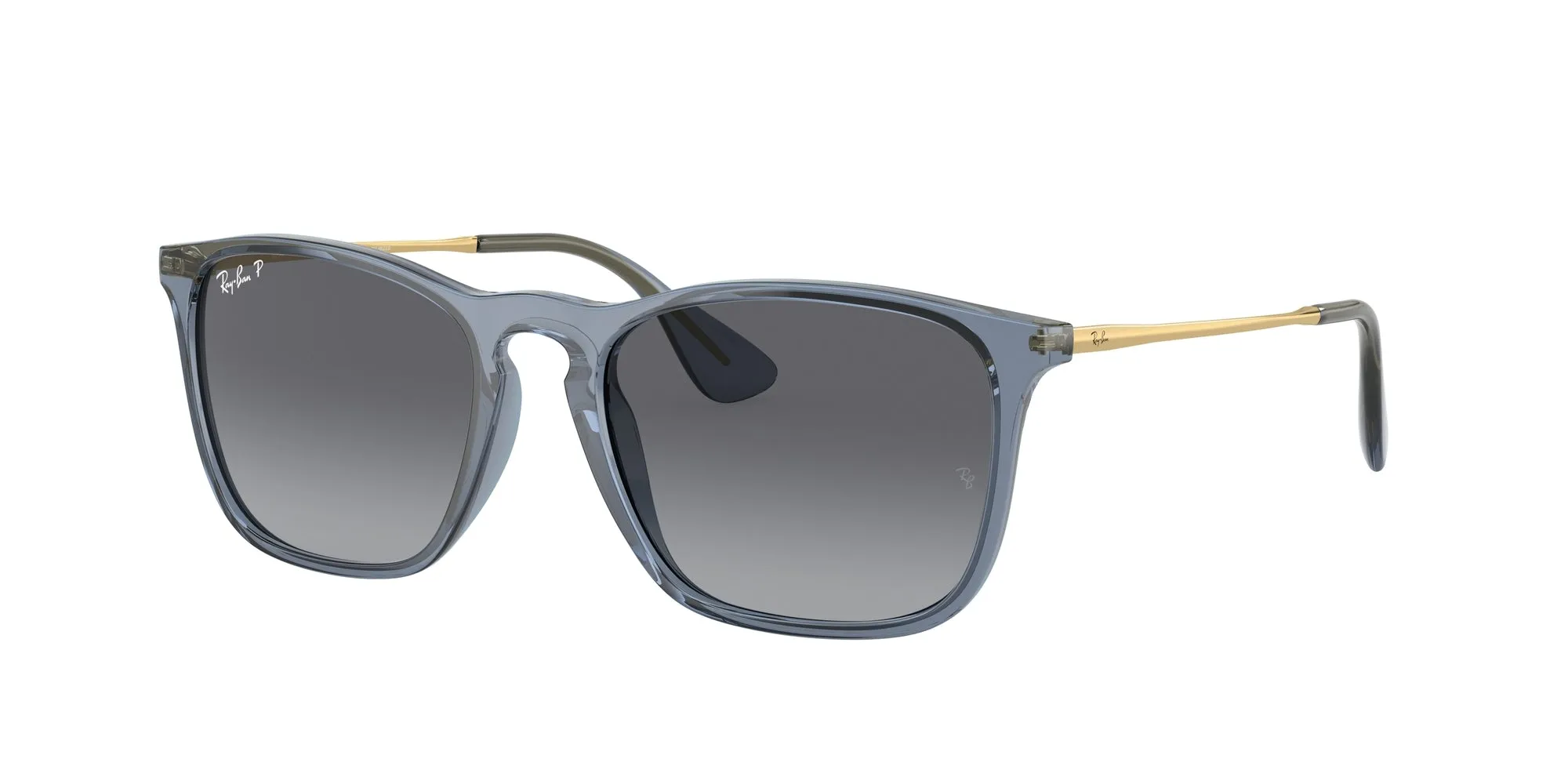 Ray - Ban RB4187 CHRIS 6592T3 Occhiali da sole Iniettato Blu Grigio Squadrata Polarizzata - immagine 1