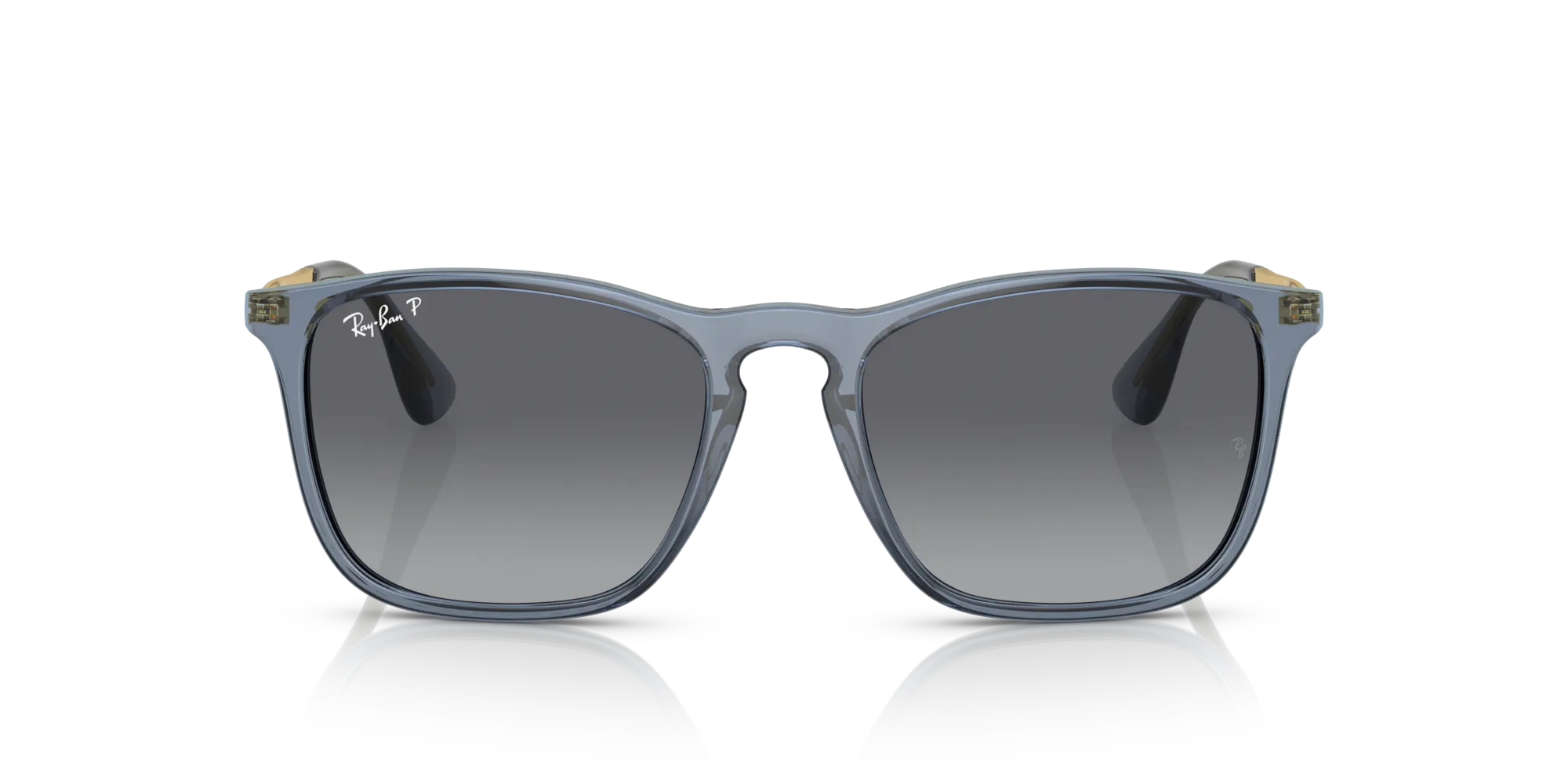 Ray - Ban RB4187 CHRIS 6592T3 Occhiali da sole Iniettato Blu Grigio Squadrata Polarizzata - immagine 3