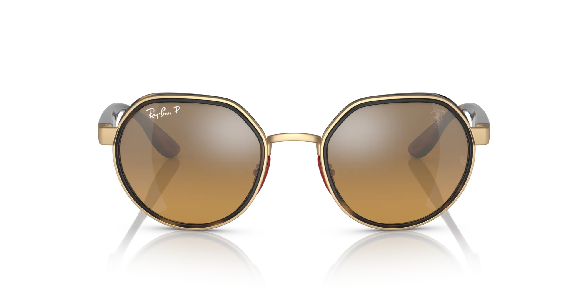 Ray - Ban RB3703M F076A2 Occhiali da sole Metallo Oro Marrone Geometrica Polarizzata Specchiato - immagine 3