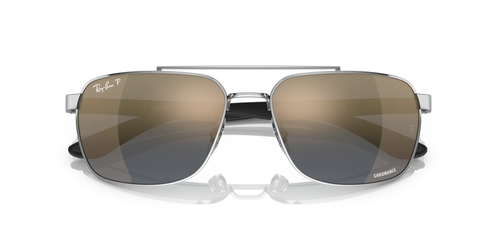 Ray - Ban RB3701 003/J0 Occhiali da sole Acciaio Argento Blu Squadrata Polarizzata Specchiato - immagine 2
