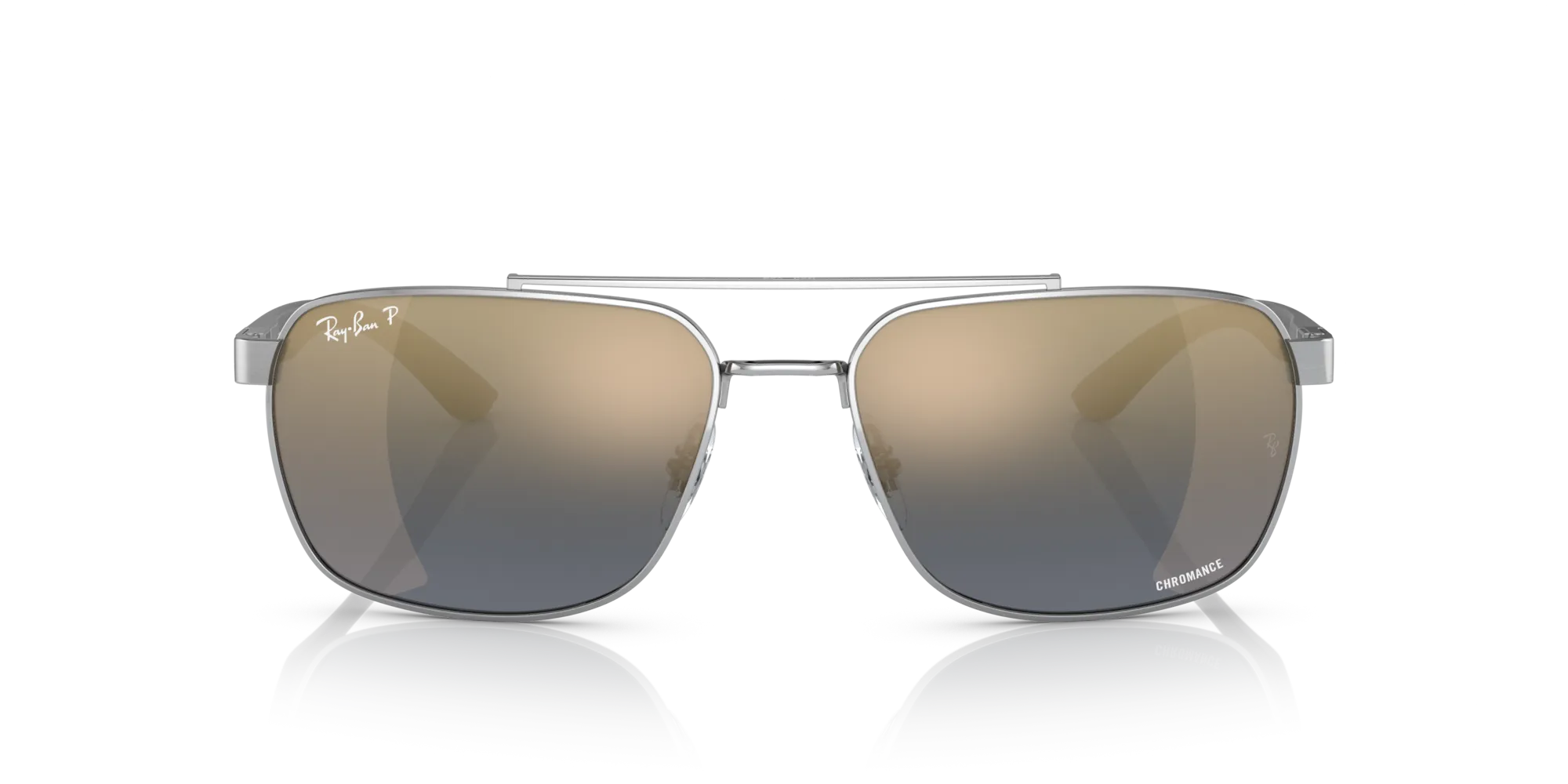Ray - Ban RB3701 003/J0 Occhiali da sole Acciaio Argento Blu Squadrata Polarizzata Specchiato - immagine 3